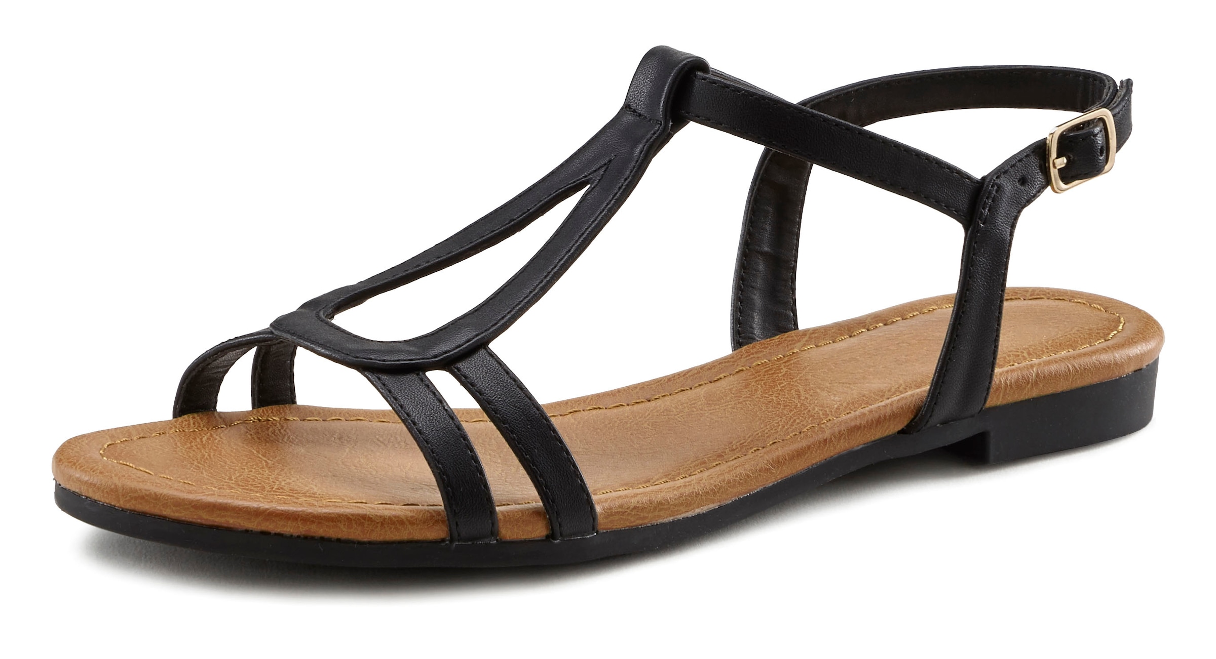 LASCANA Sandale, Sandalette, Sommerschuh mit raffinierten Riemchen VEGAN