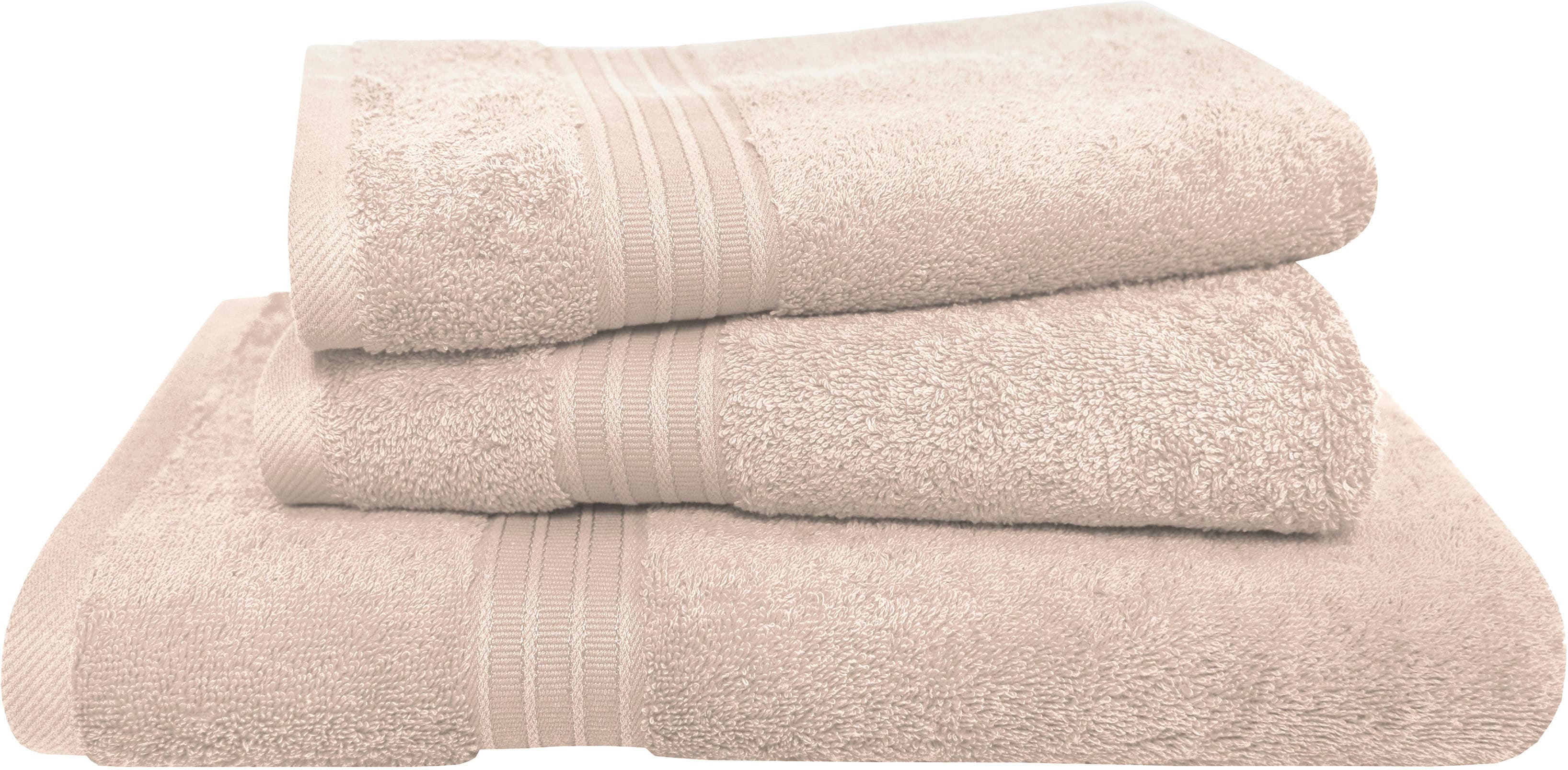 Dyckhoff Handtuch Set "Siena" Set 3 Stk. Frottier mit Bordüre; 2 Handtücher (50x100cm), 1 Duschtuch (70x140cm)