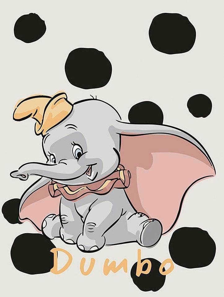 Komar Bild "Dumbo Dots" Disney 1 Stk. tlg. Wandbild zur Dekoration im Kinderzimmer - ohne Rahmen