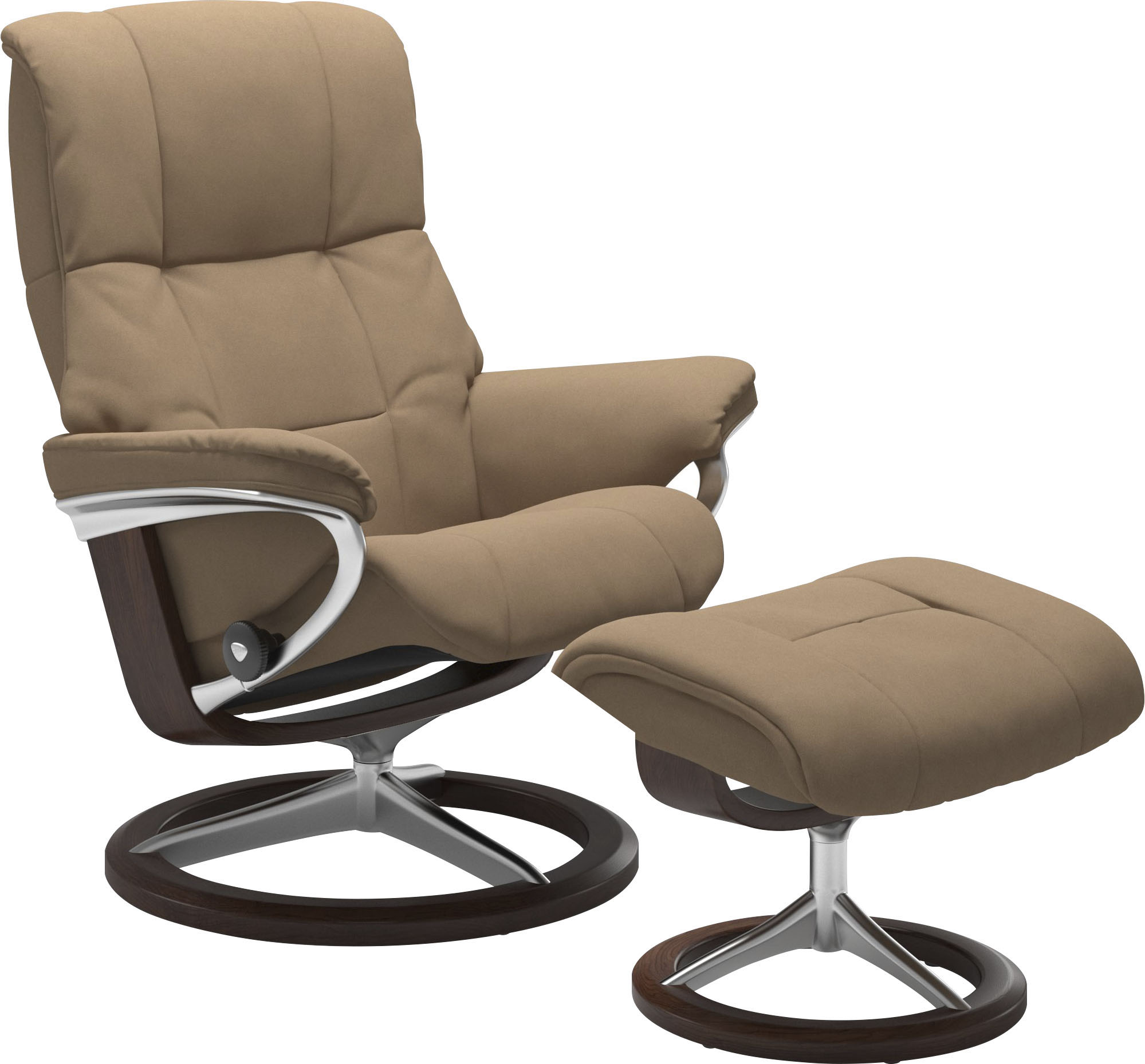 Stressless Relaxsessel "Mayfair" Set, Relaxsessel mit Hocker, mit Hocker, mit Signature Base, Größe S, M & L, Gestell Braun
