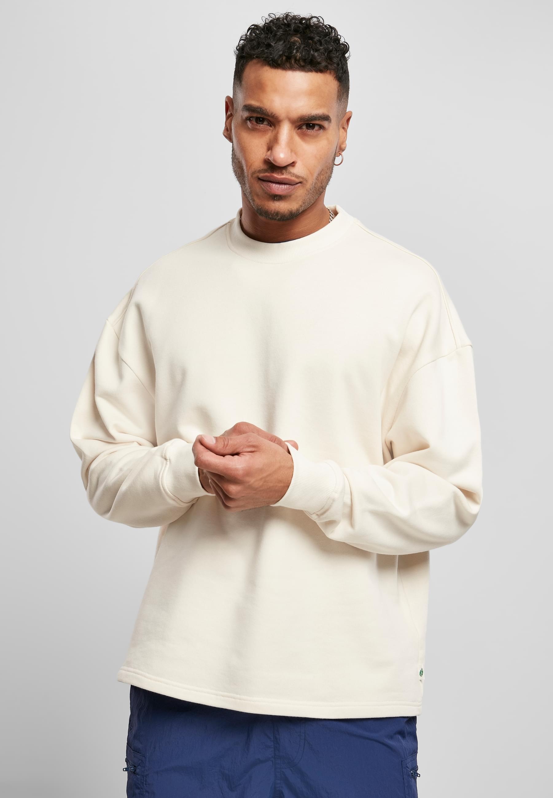 URBAN CLASSICS Rundhalspullover »Urban Classics Herren Organic Oversized Boxy Crew«, (1 tlg.)