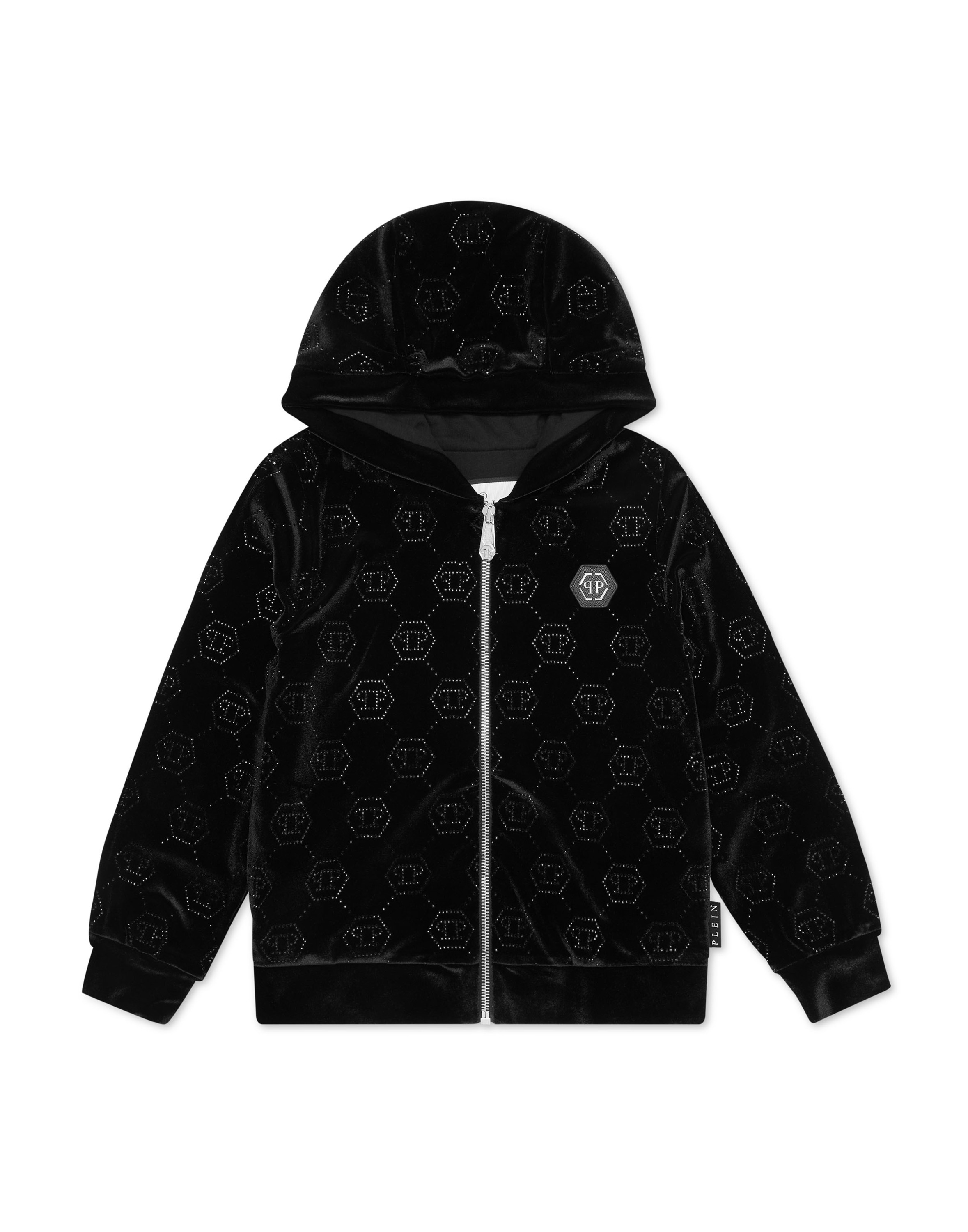 PHILIPP PLEIN Kapuzensweatjacke "Monogram Mit Schmucksteinen"