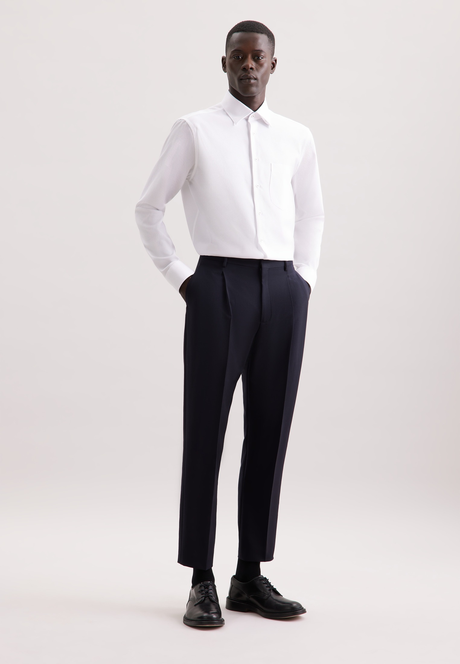 seidensticker Businesshemd »Schwarze Rose«, Comfort 1/1 Covered-Button-Down-Kragen Struktur