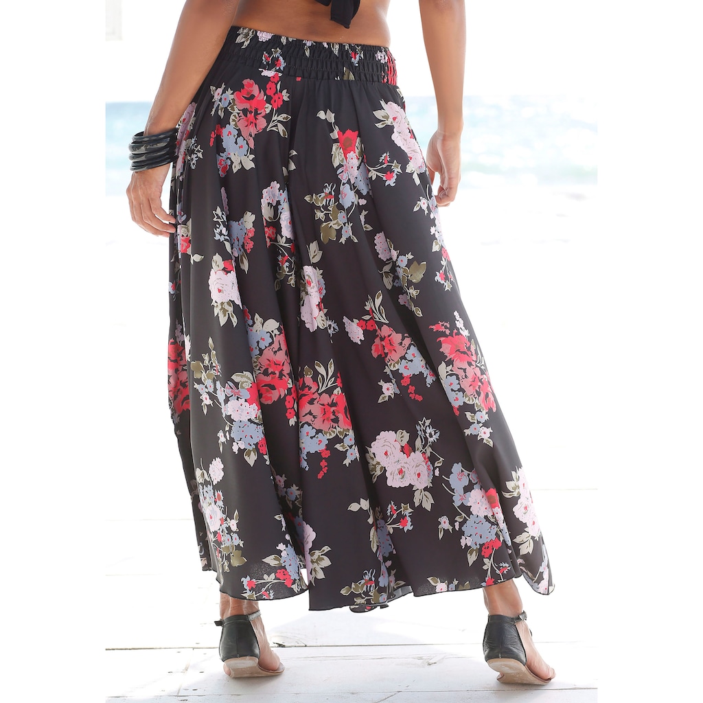 LASCANA Hosenrock, mit Blumenprint, Culotte, extraweites Bein