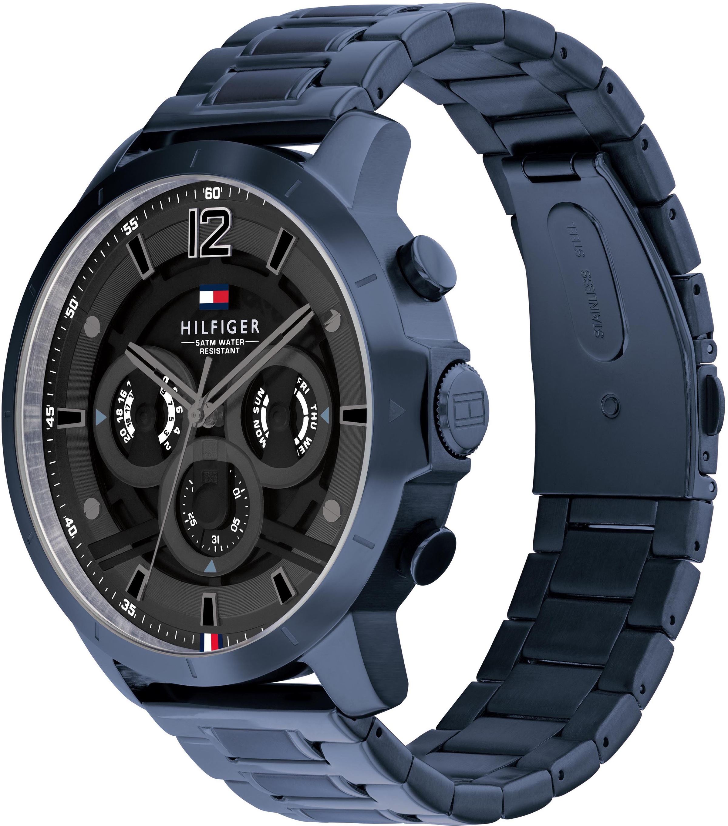 Tommy Hilfiger Multifunktionsuhr »CLASSIC«, Quarzuhr, Armbanduhr, Herrenuhr, Datum, Edelstahlarmband