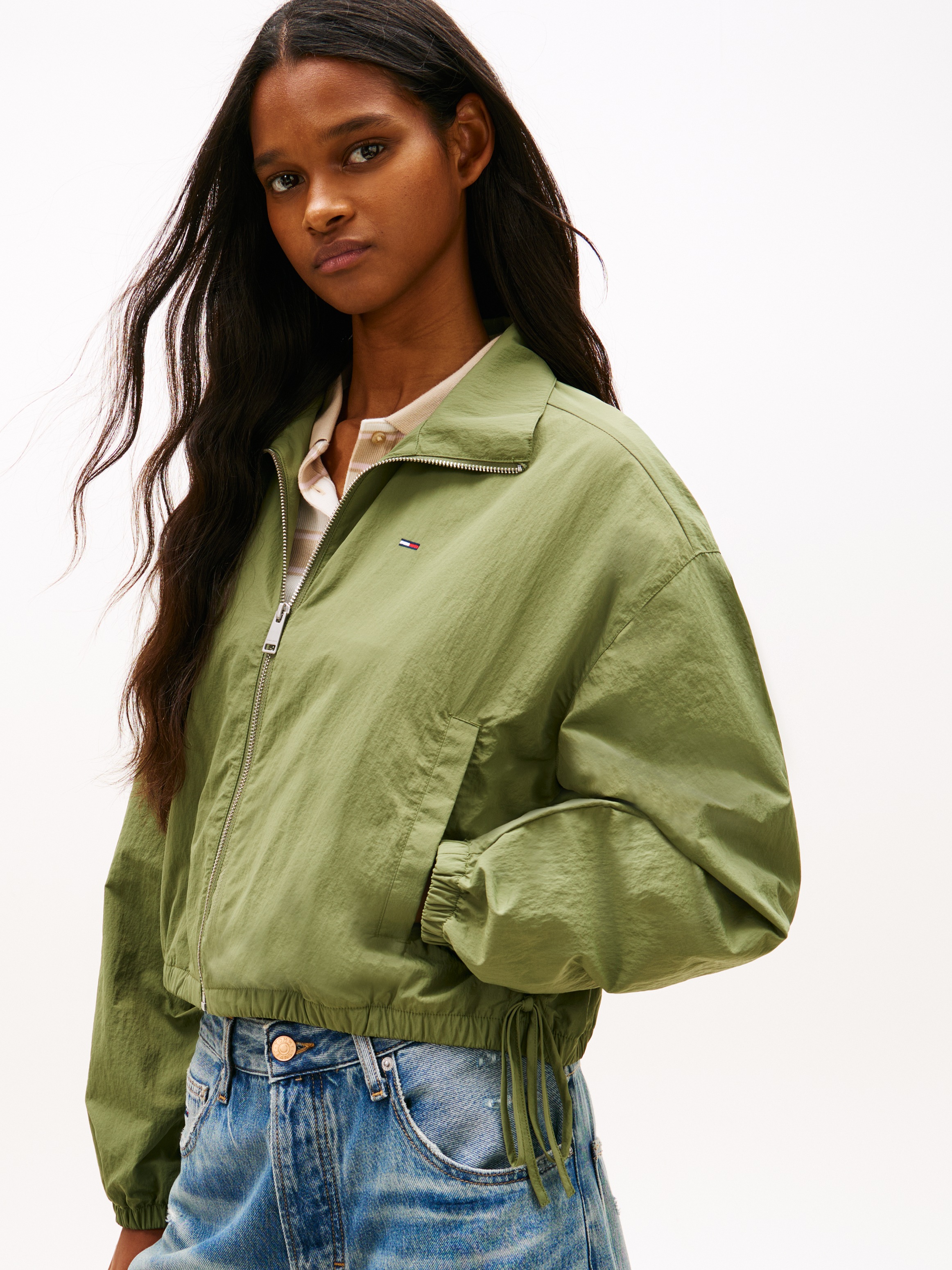 Tommy Jeans Kurzjacke "TJW TIE SIDE HIGH NECK JACKET" Taillenbund mit seitl günstig online kaufen