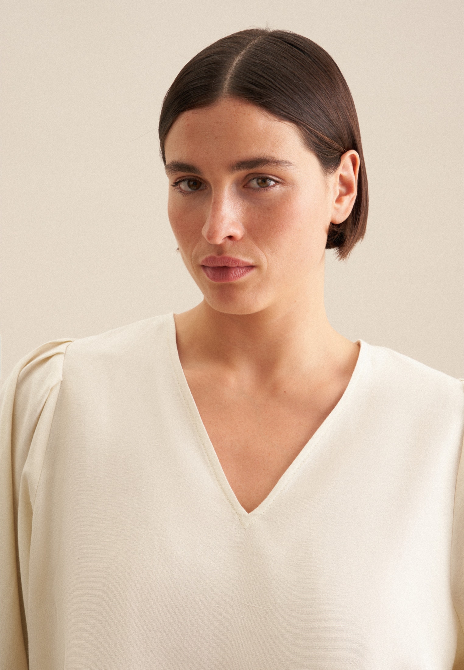 seidensticker Shirtbluse »Schwarze Rose«, 3/4-Arm V-Neck Uni