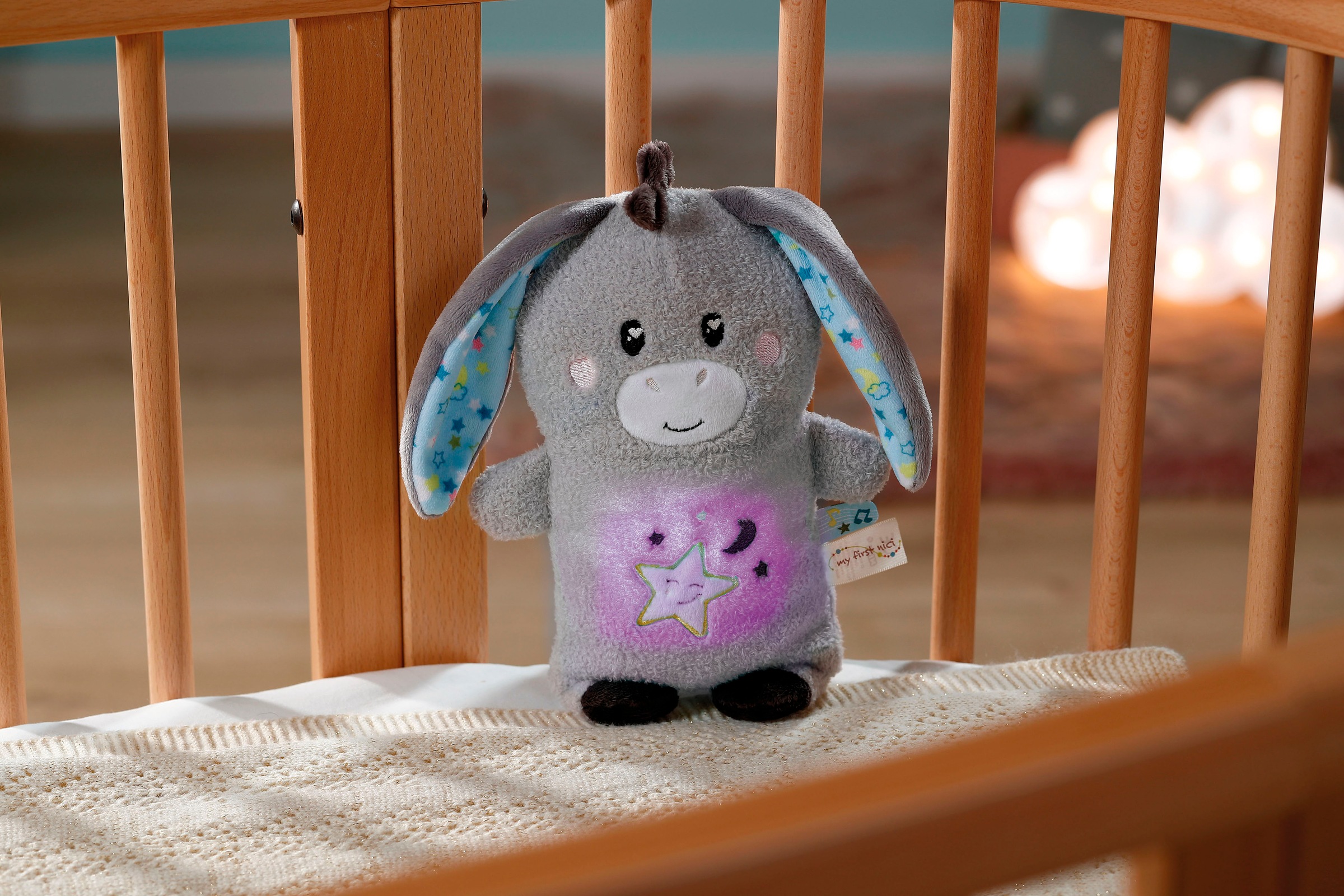 Nici Kuscheltier »My First NICI, Esel Littledoo 25 cm«, Baby Einschlafhilfe; mit Licht und Sound
