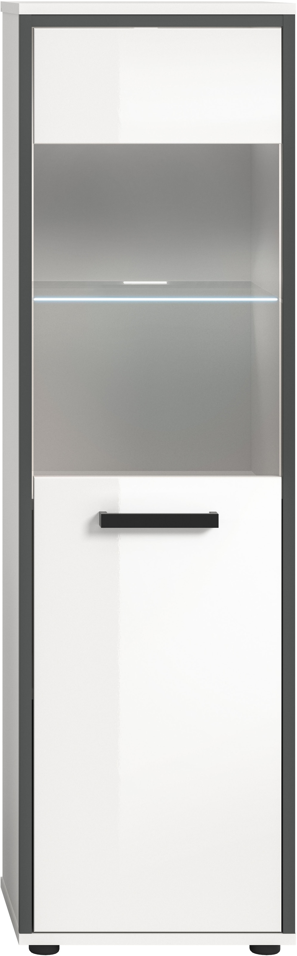 welltime Midischrank »KAJO, hochglanz Front, inkl. Beleuchtung, Glastür, 4 Fächer« 2 Stk. tlg. Badschrank, Midischrank, Bad, Badezimmer