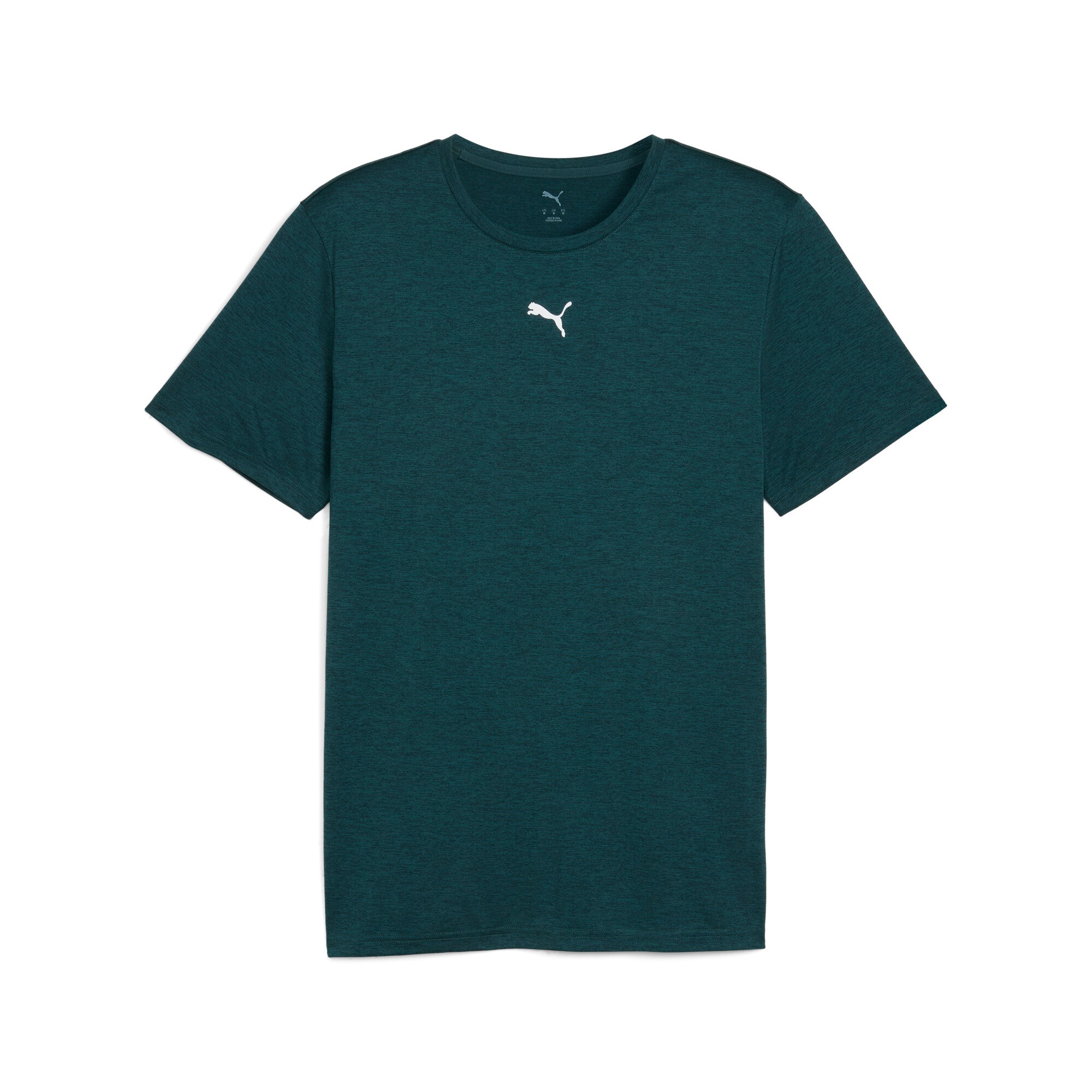 PUMA "M TAD ESSENTIALS HEATHER CAT TEE (CF SMALL CAT)" reguläre Passform, mit DryCELL-Technologie, atmungsaktiv