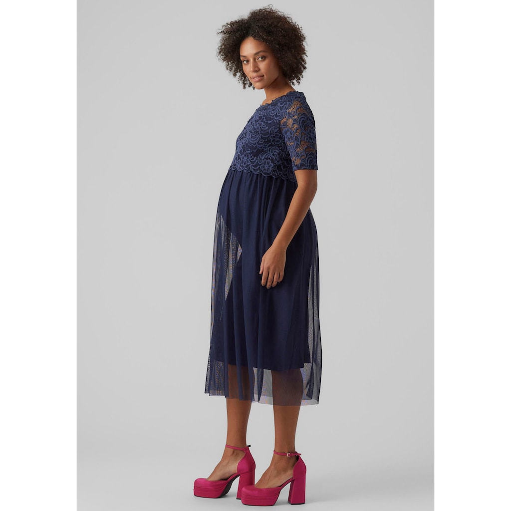 Mamalicious Umstandskleid »MLMIVANE JUNE 2/4 MESH MIDI DRESS«