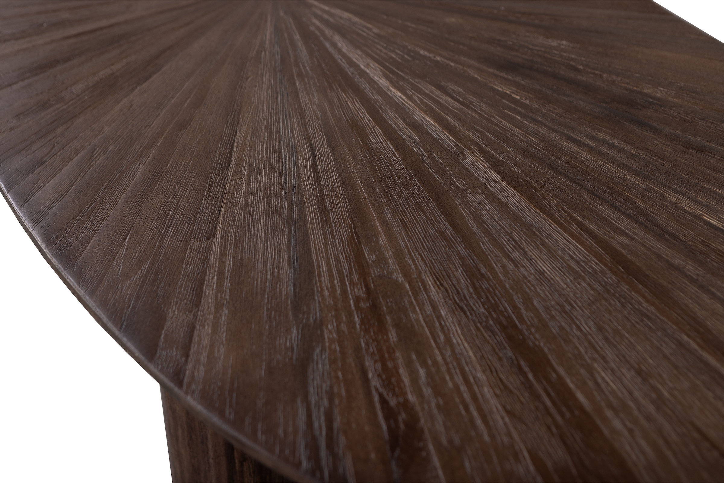 WOOOD Schreibtisch »Sun aus Teakholz mit organischer Form und Standfuß 150x62x76 cm« Einfach zu montieren, sichtbare Maserung