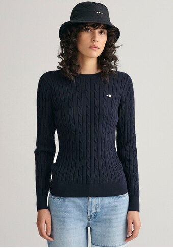 Strickpullover »STRETCH COTTON CABLE C-NECK«