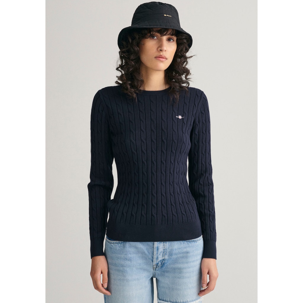 Gant Strickpullover »STRETCH COTTON CABLE C-NECK«