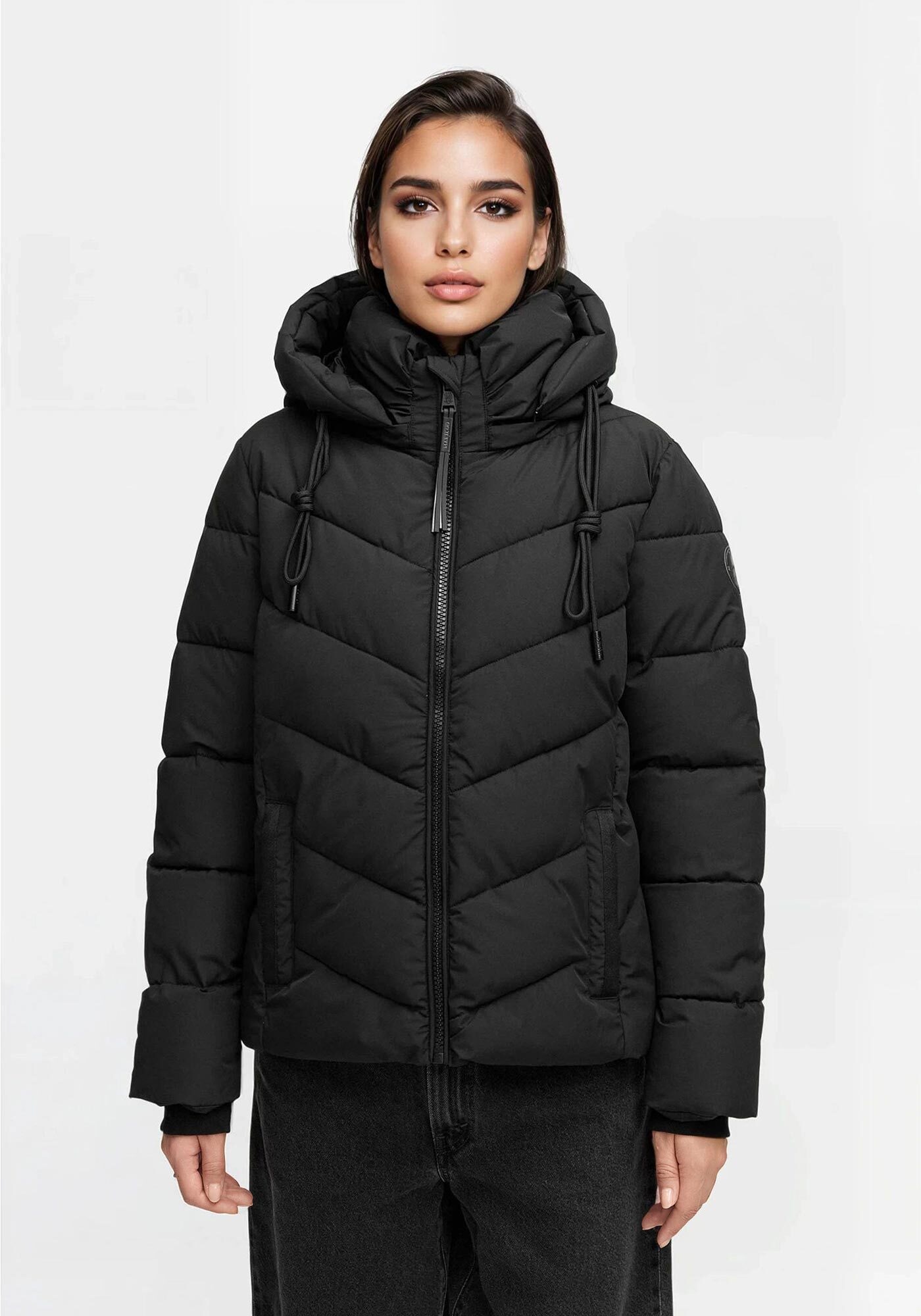 MARIKOO Damen Winterjacke "Sahnemausii"schwarz, Gr. XS, Obermaterial: 100% Polyester; Futter: 100% Polyester; Wattierung: 100% Polyester;