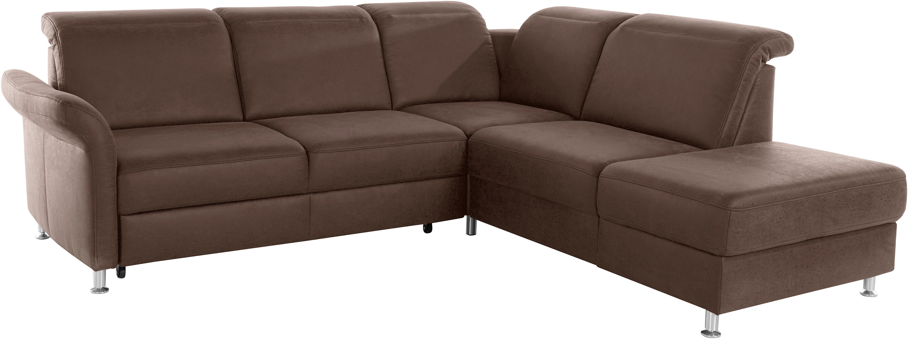 Thumbnail - sit&more Ecksofa "Darwin L-Form" inklusive Federkern, wahlweise mit Kopfteilverstellung, Bettfunktion