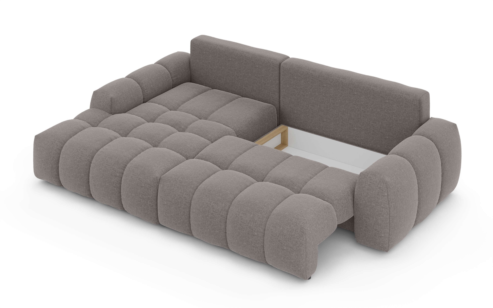 INOSIGN Ecksofa »AZITA klein optionale Schlafsofa mit Bettkasten, B/T/H: 270/166,5/84cm«, L-Form mit Wellenunterfederung, Bubble-Optik