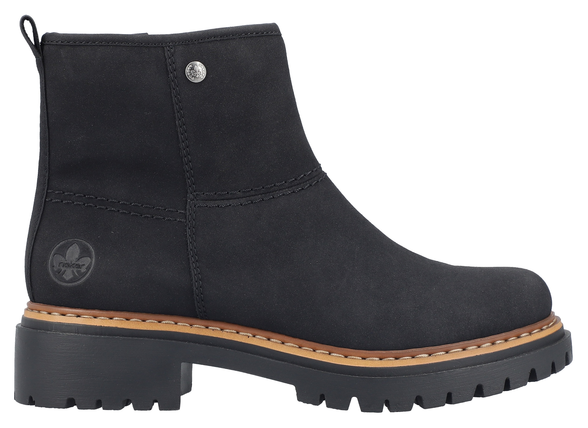 Rieker Winterstiefelette, Winterboots, Ankleboots, Profilsohle, mit Innenreißverschluss