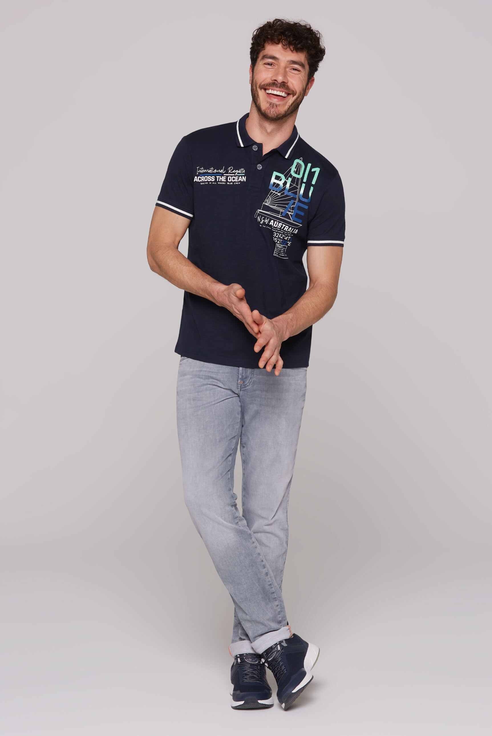 CAMP DAVID Poloshirt, aus Baumwolle