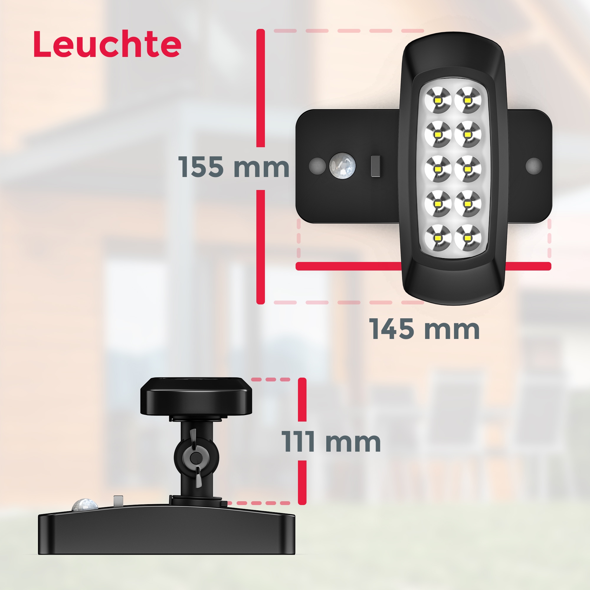 Sorgfältig ausgewählt B.K.Licht LED Außen-Wandleuchte, 1 flammig-flammig, mit Außenleuchte IP44, PIR Solar BAUR schwarz Bewegungssensor, 