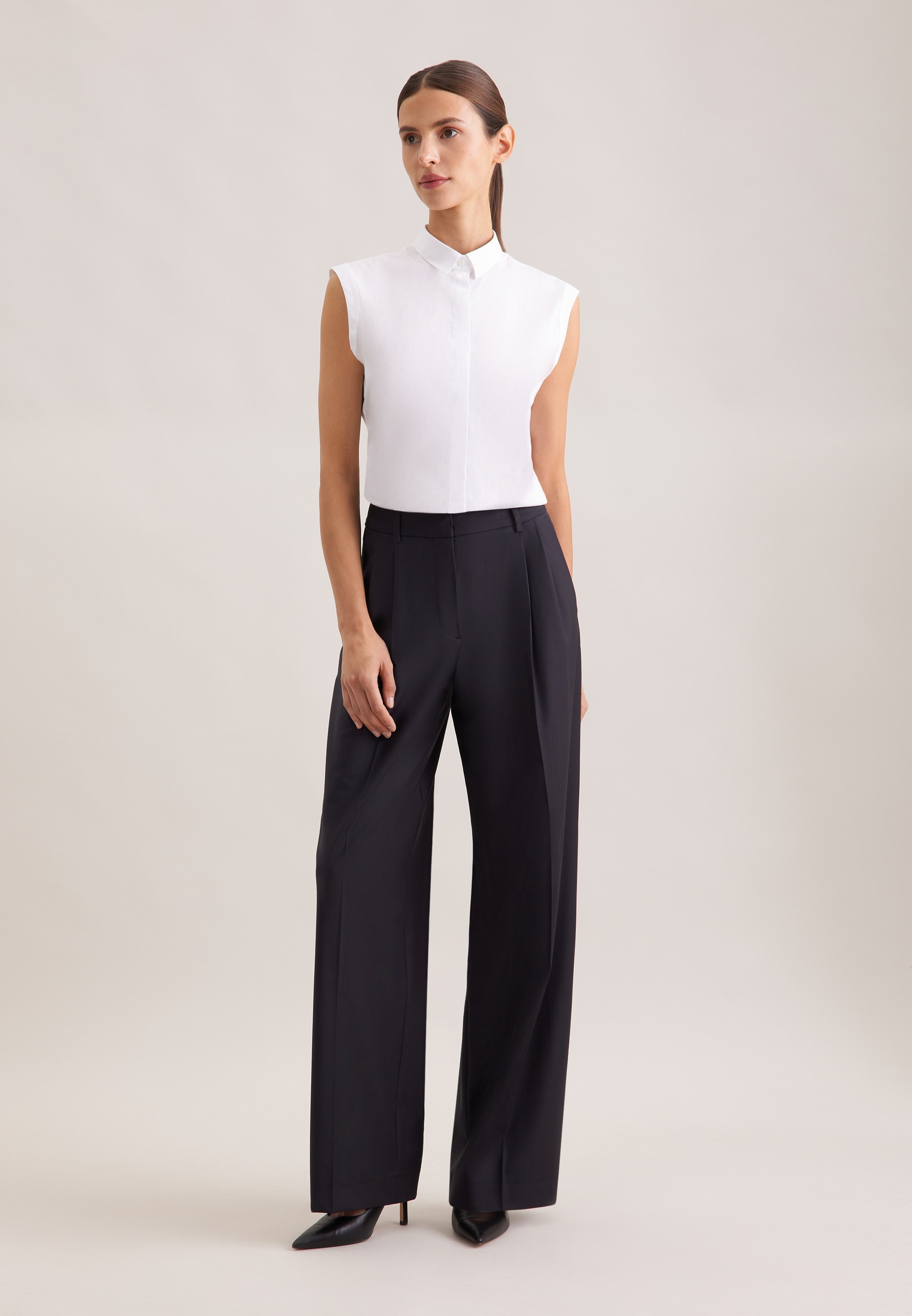 seidensticker Hemdbluse Ohne Arm Kragen Uni