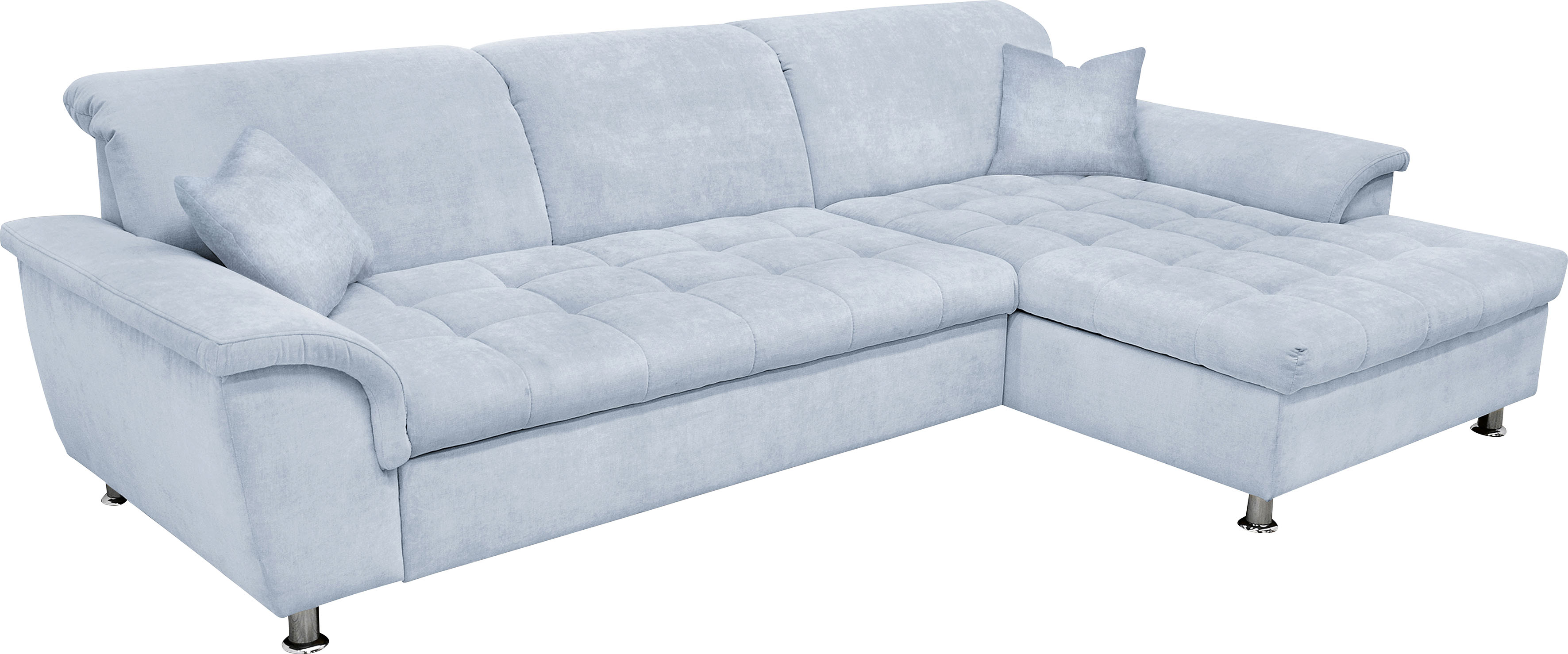 DOMO collection Ecksofa "FRANZI 278x170x81 cm, Steppung im Sitzbereich, L-Form" wahlweise mit Bettfunktion, Bettkasten und Kopfteilverstellung