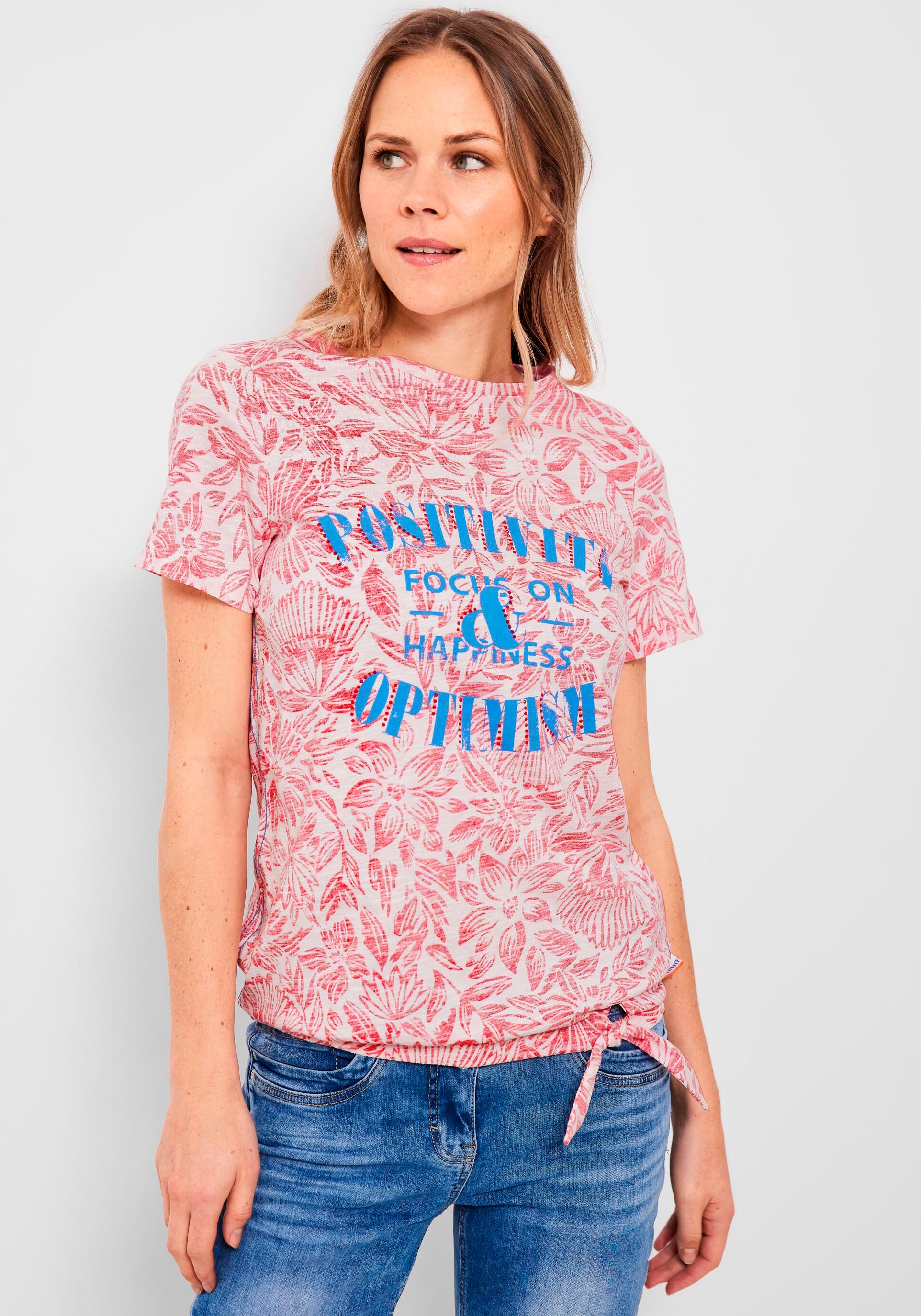 Statement BAUR Alloverdruck mit | und kaufen Cecil T-Shirt,