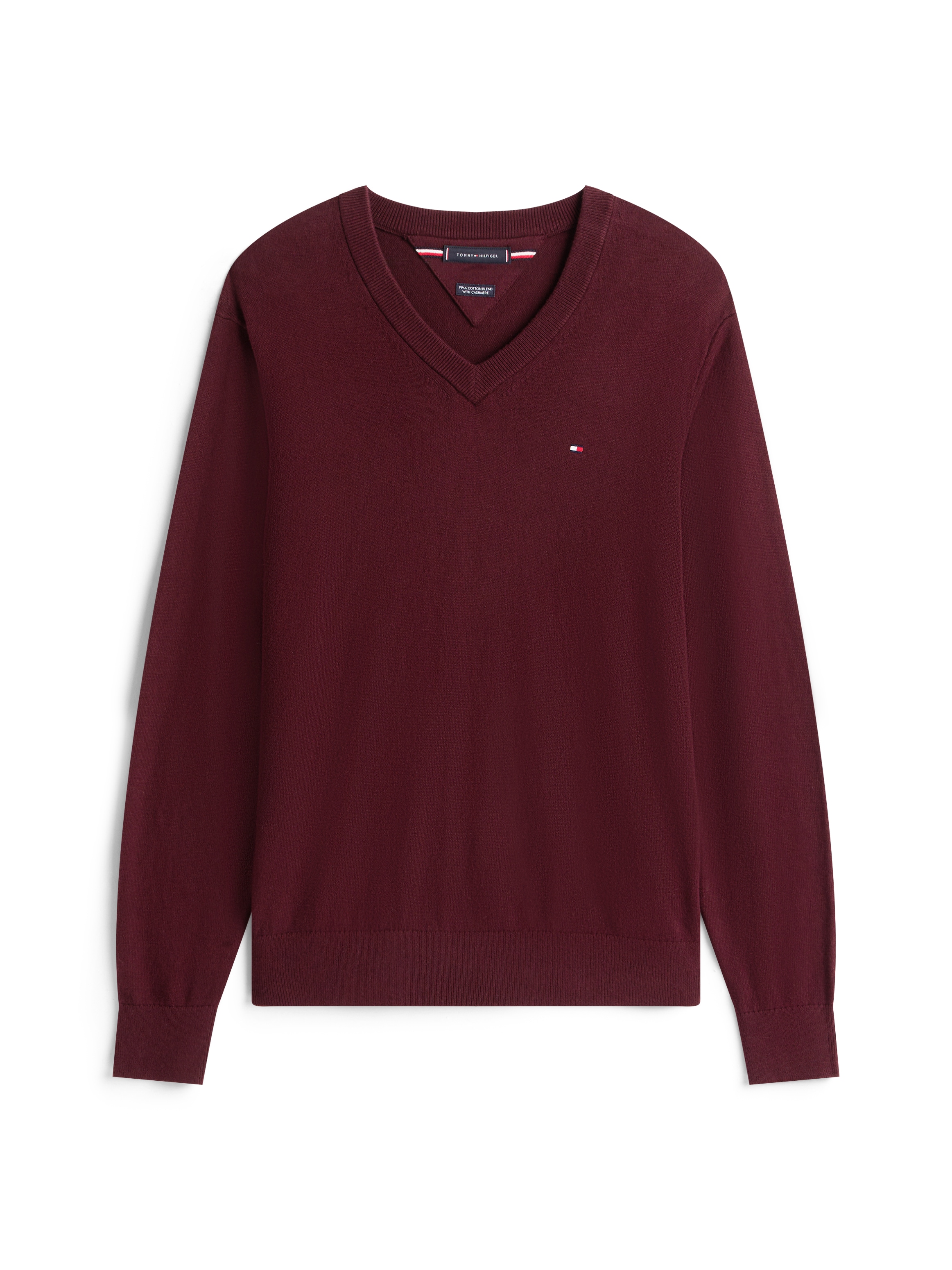 Tommy Hilfiger V-Ausschnitt-Pullover »PIMA ORG CTN CASHMERE V NECK«