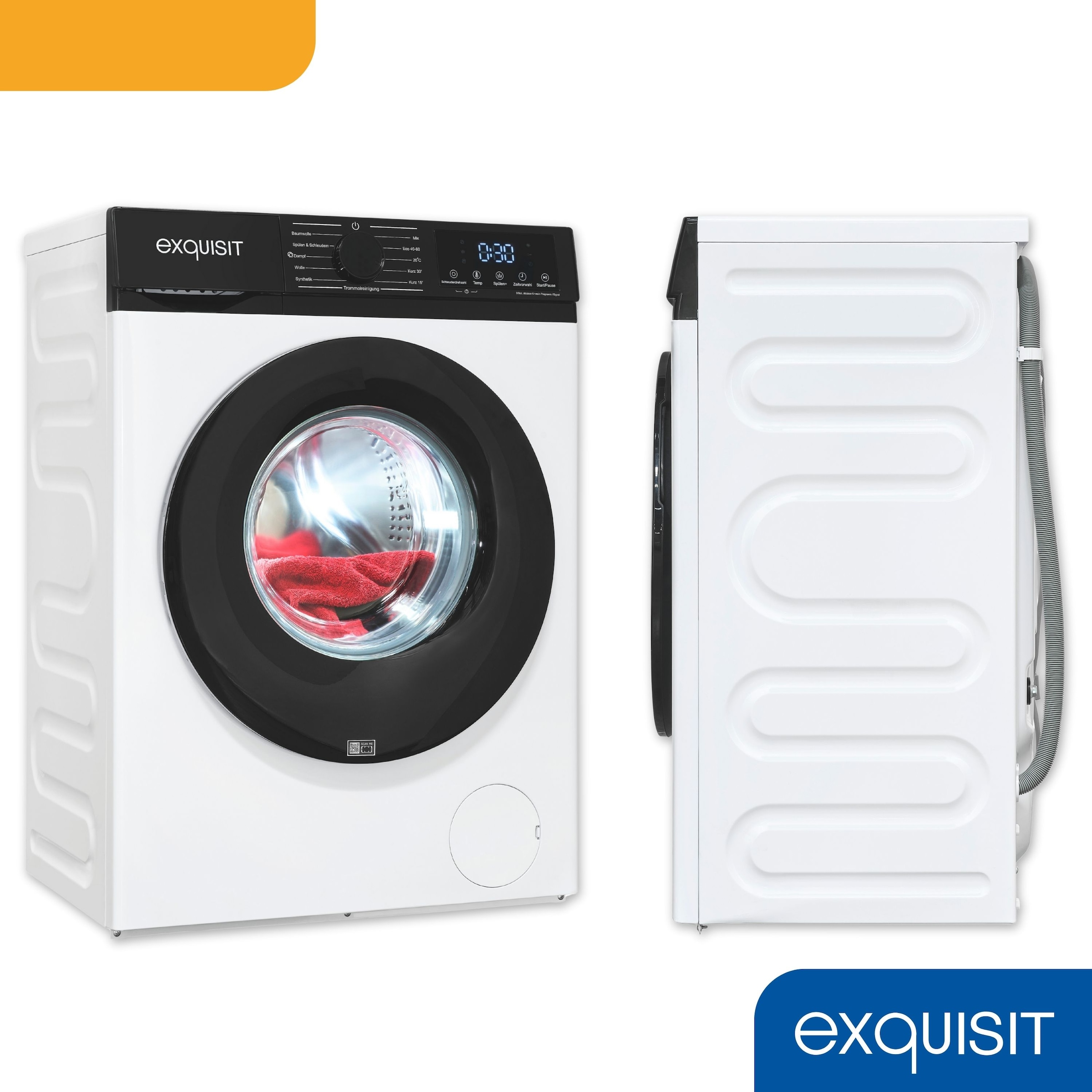 exquisit Waschmaschine »WA8014-370A weiss« 8 kg 1400 U/min 8 kg Fassungsvermögen & passende Programme für jeden Waschtag