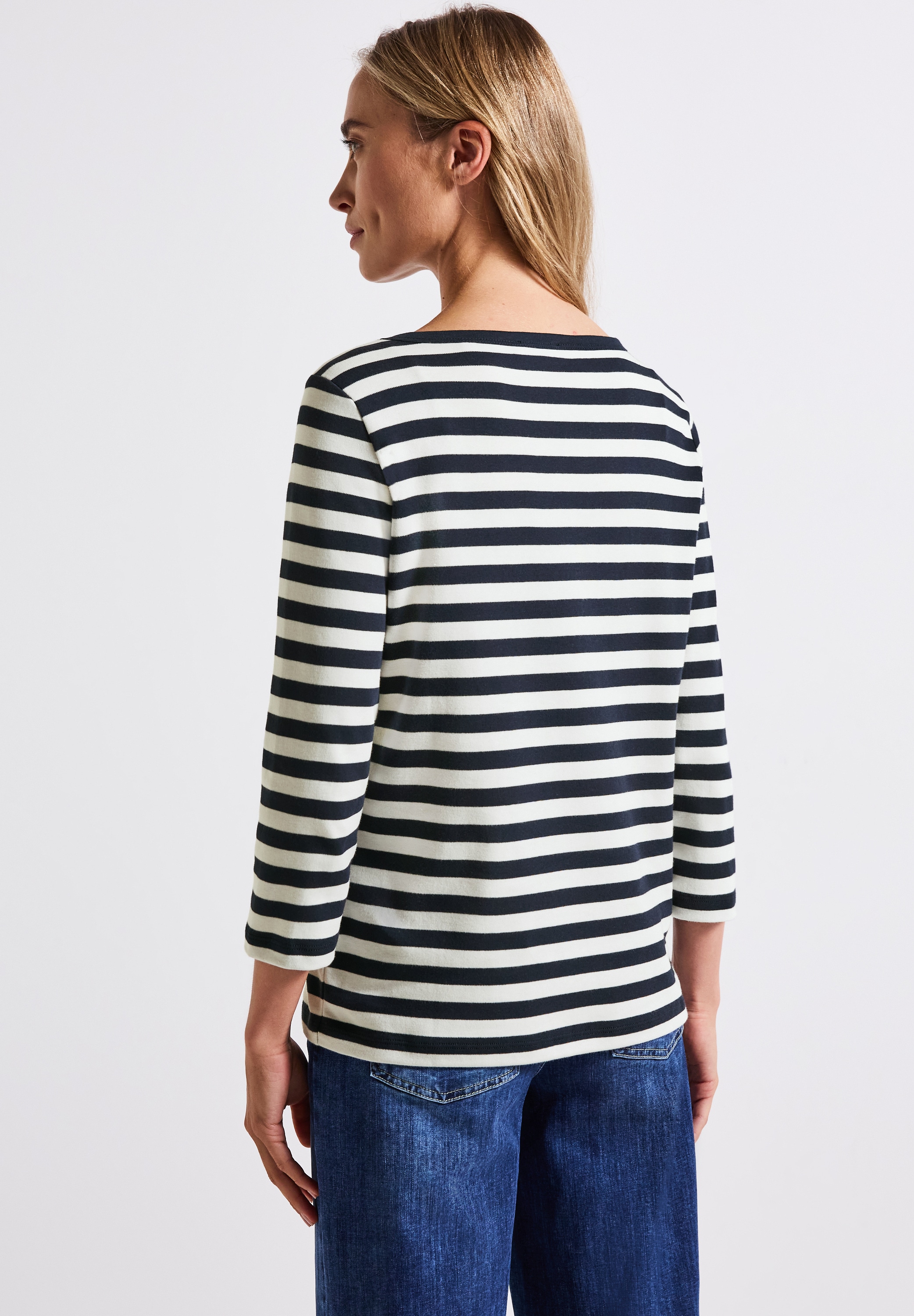 STREET ONE Rundhalsshirt, aus reiner Baumwolle