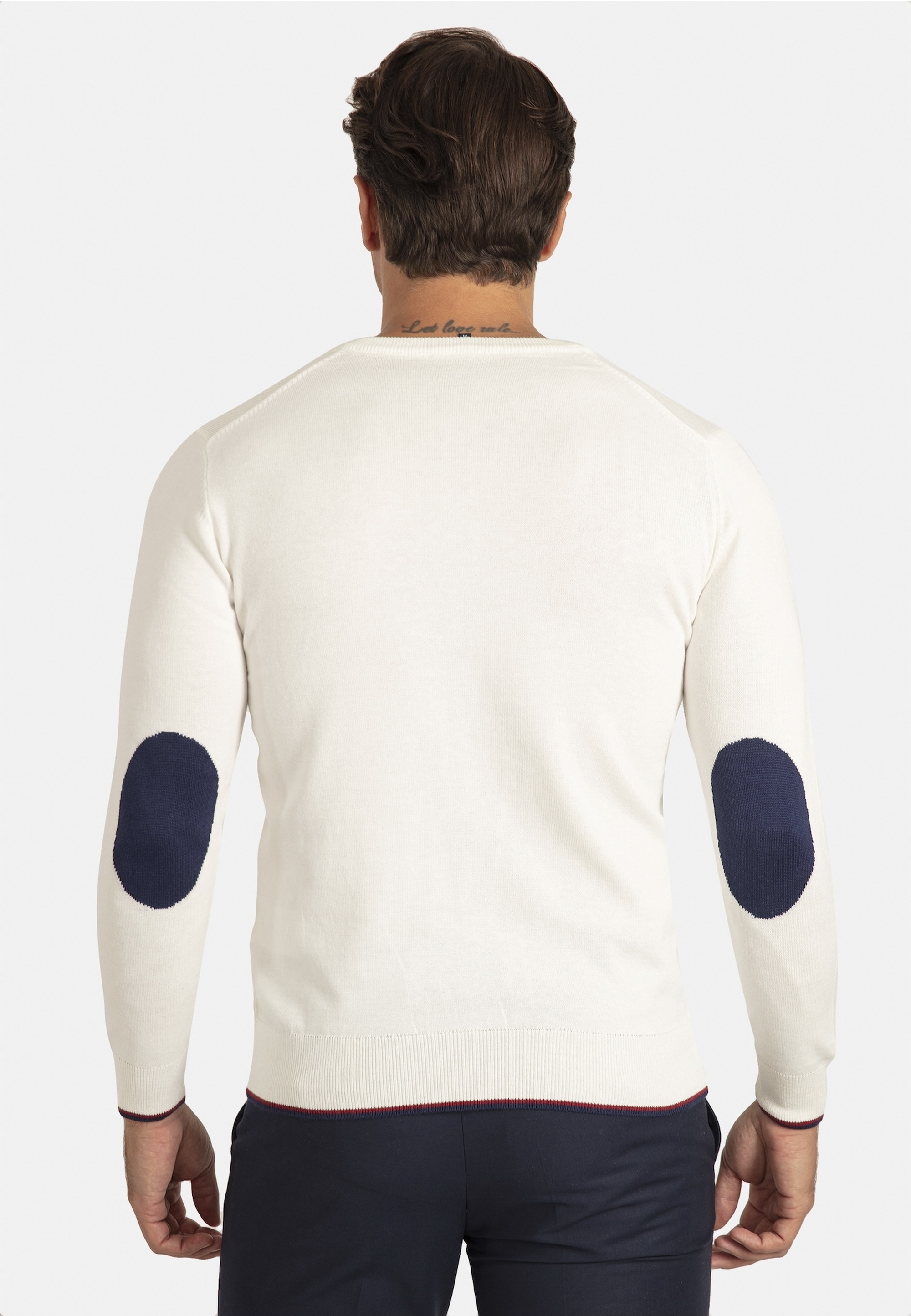 SIR RAYMOND TAILOR Strickpullover »Appel«, mit farblich abgesetzten Ellenbogen-Patches