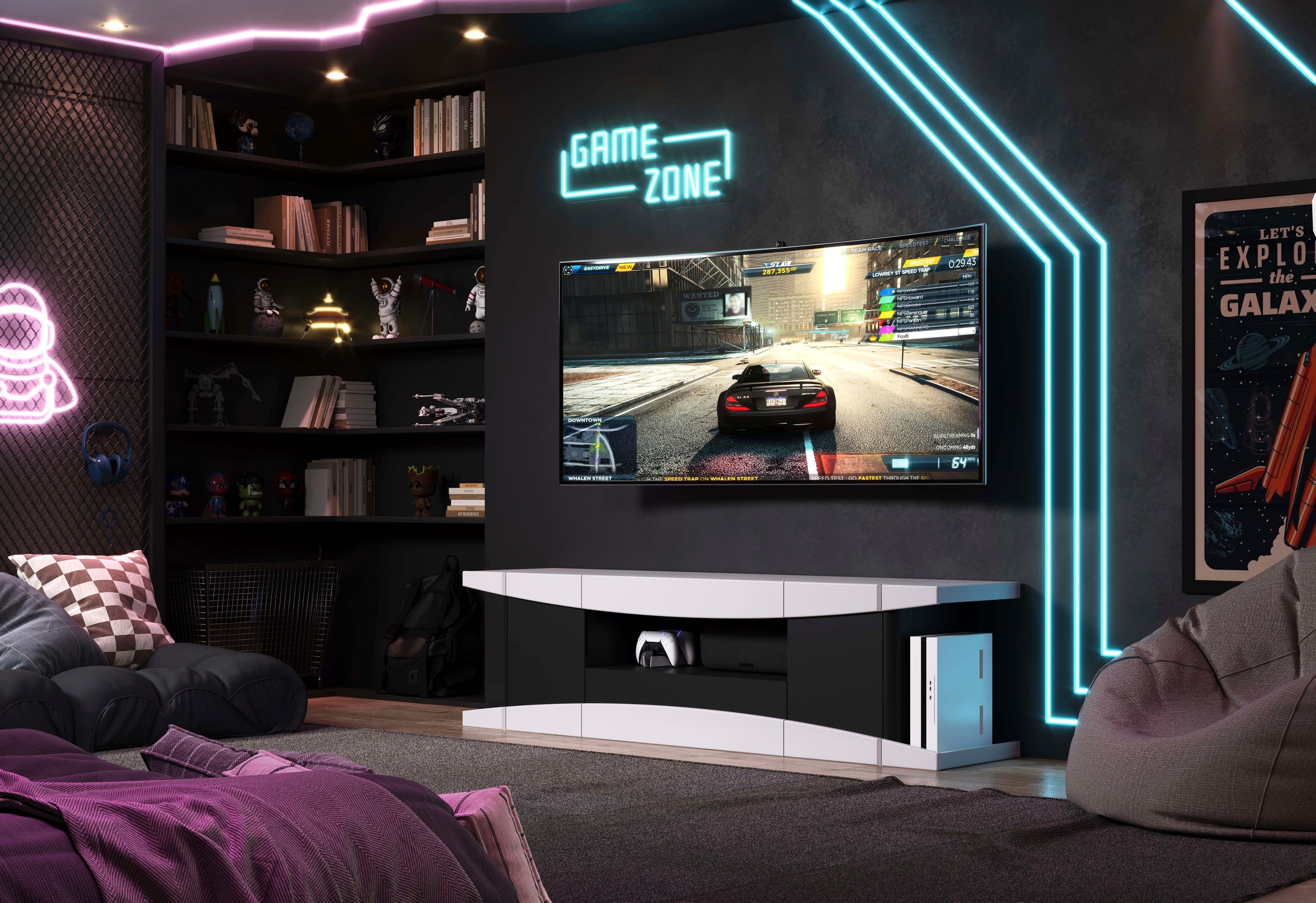 INOSIGN Lowboard "NextLevel speziell geeignet für Spielekonsolen" Gaming-Lo günstig online kaufen