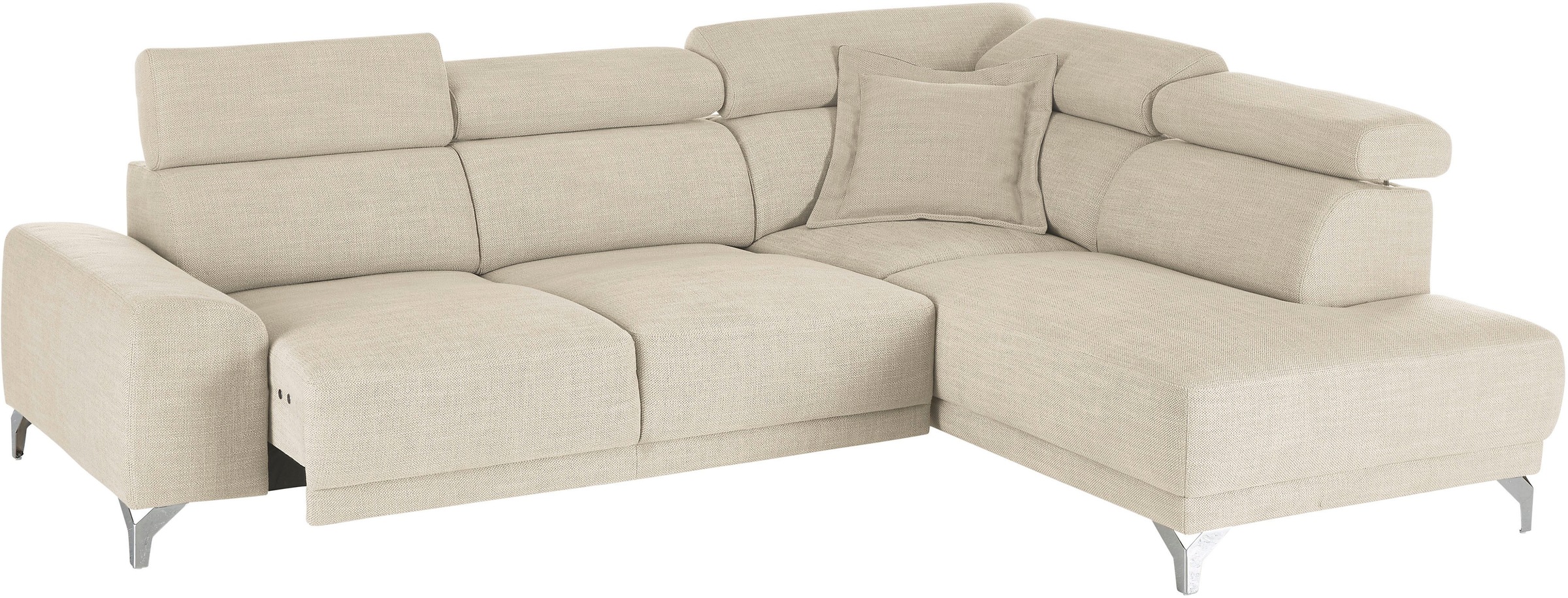 3C Candy Ecksofa »Greve Sofa immer mit manuelle Kopfteilverstellungen, modern, elegant«, wahlweise motorischer Sitzvorzug, bequem und zeitlos, L-Form