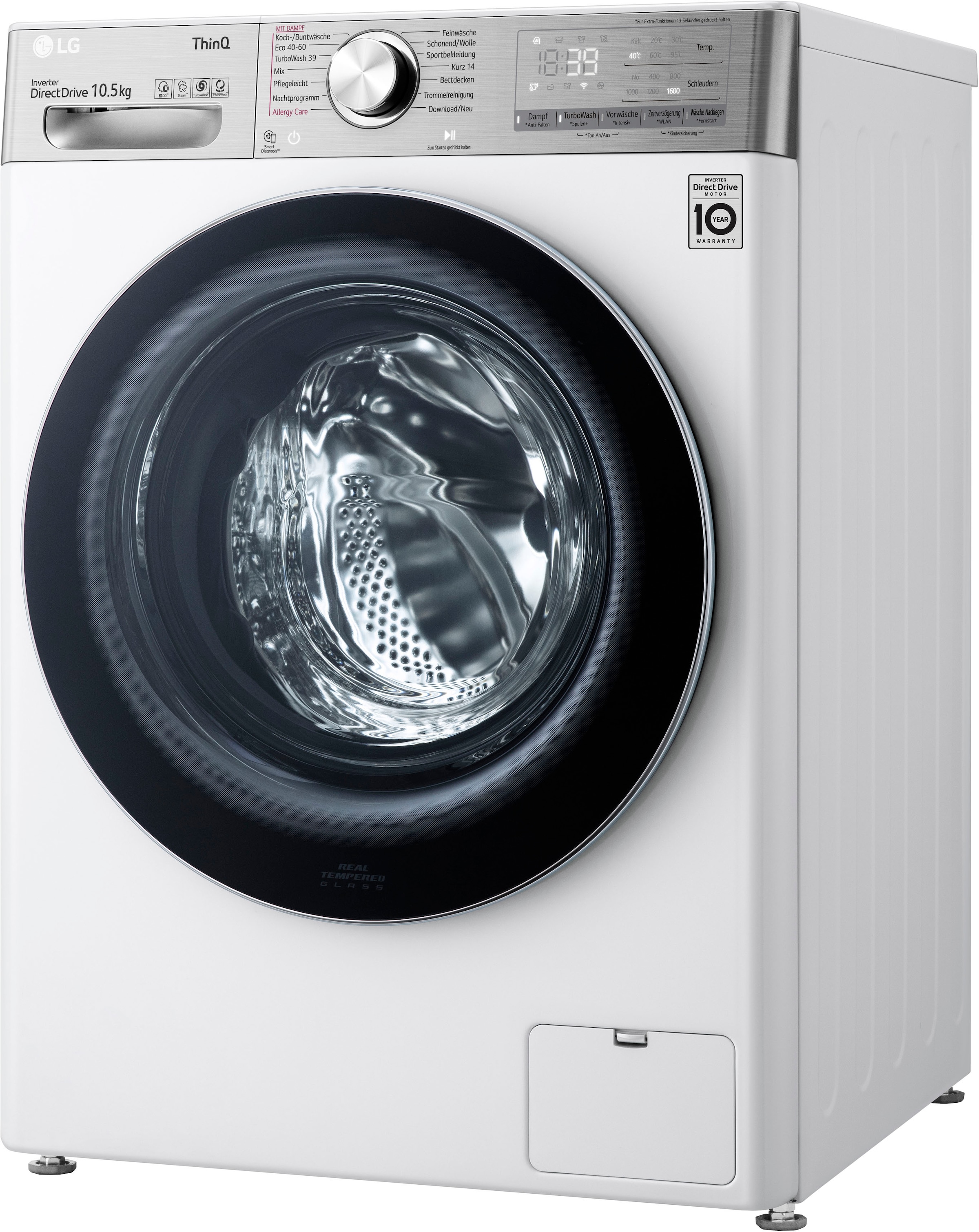 LG Waschmaschine »F6WV910P2«, F6WV910P2, 10,5 kg, 1600 U/min, TurboWash® -  Waschen in nur 39 Minuten | BAUR