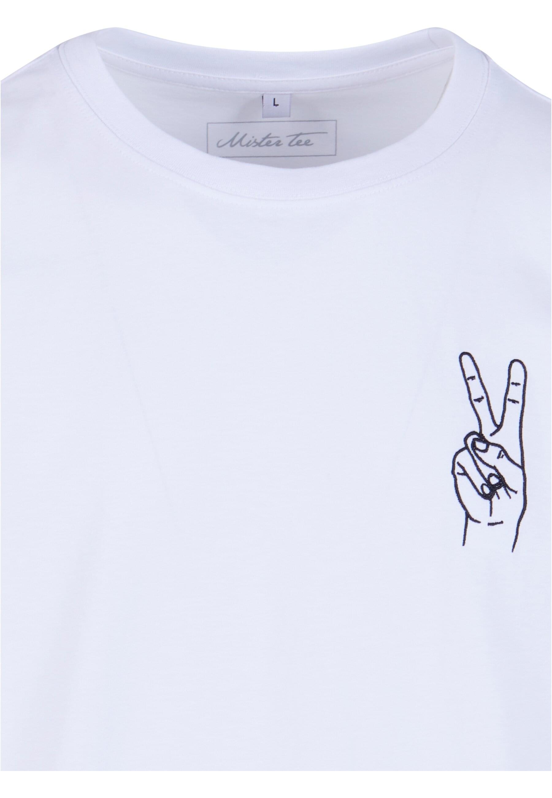 MisterTee T-Shirt »MisterTee Herren Peace Sign Tee EMB«, (1 tlg.)