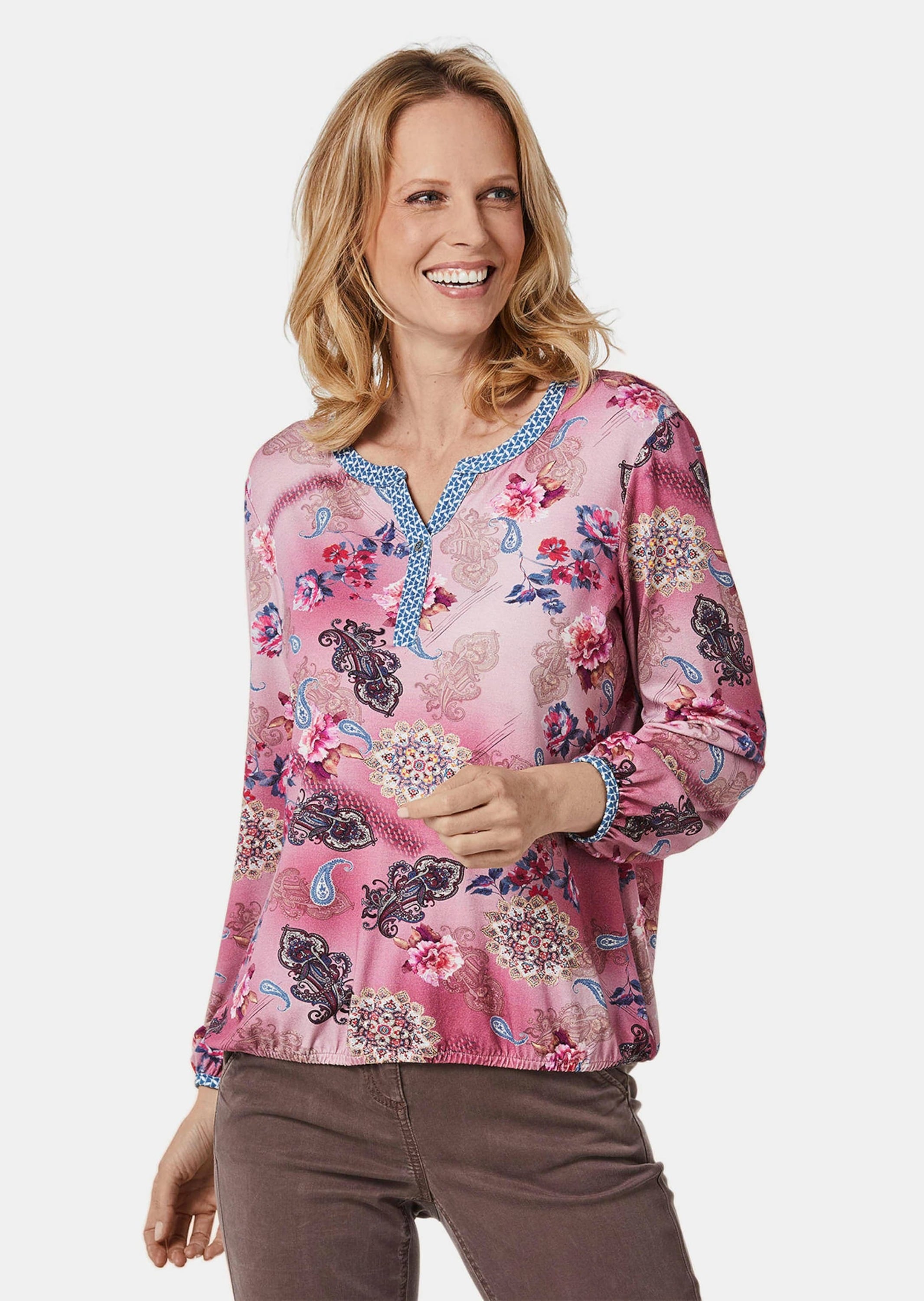 GOLDNER Print-Shirt »Paisley-Druckshirt mit schönem Ausschnitt«