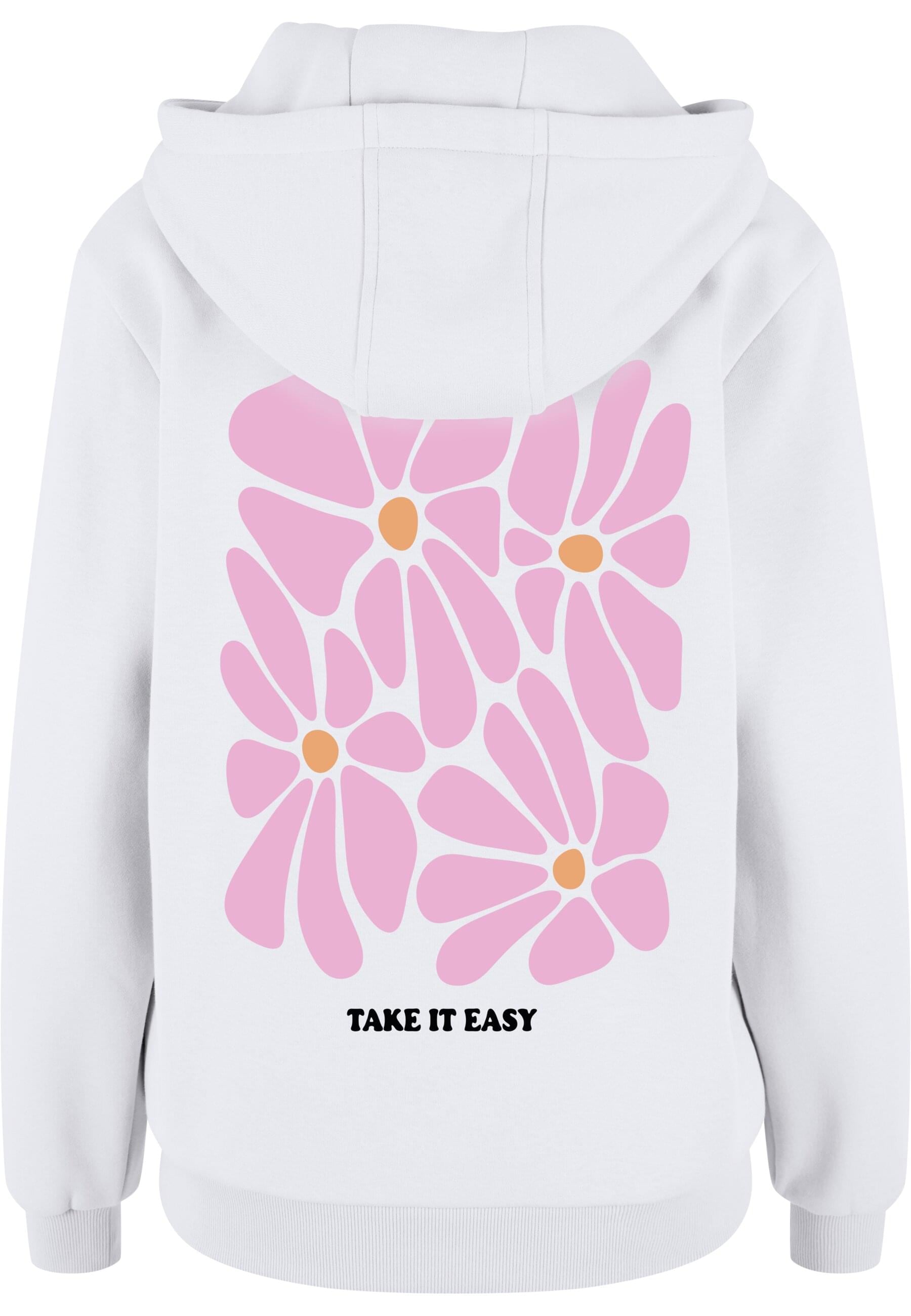 Miss Tee Kapuzenpullover »Miss Tee Take It Easy Flowers Ladies Fluffy Hoody«, (1 tlg.)