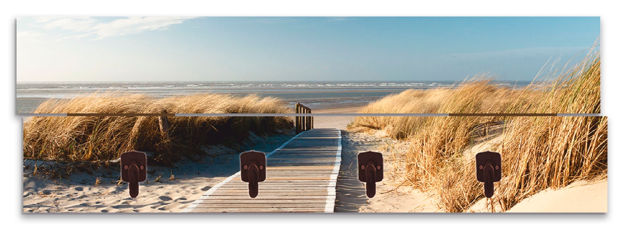 Artland Garderobenleiste »Nordseestrand auf Langeoog - Steg«, teilmontiert