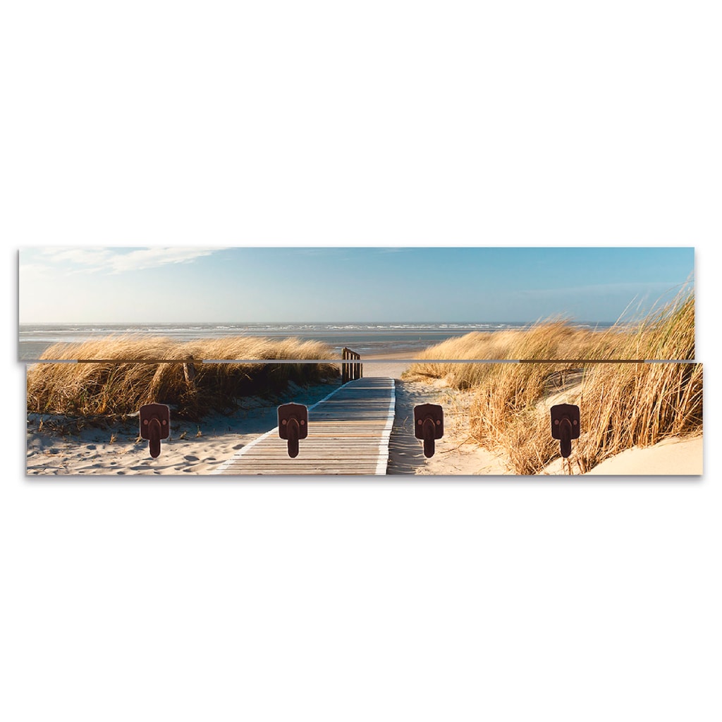 Artland Garderobenleiste »Nordseestrand auf Langeoog - Steg«, teilmontiert