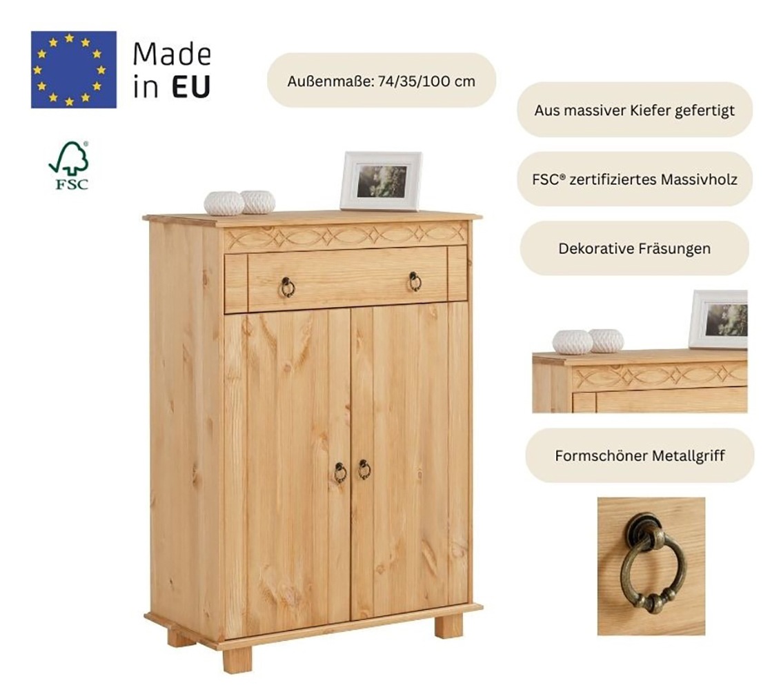 Thumbnail - Home affaire Kommode "Indra" 74 cm breit