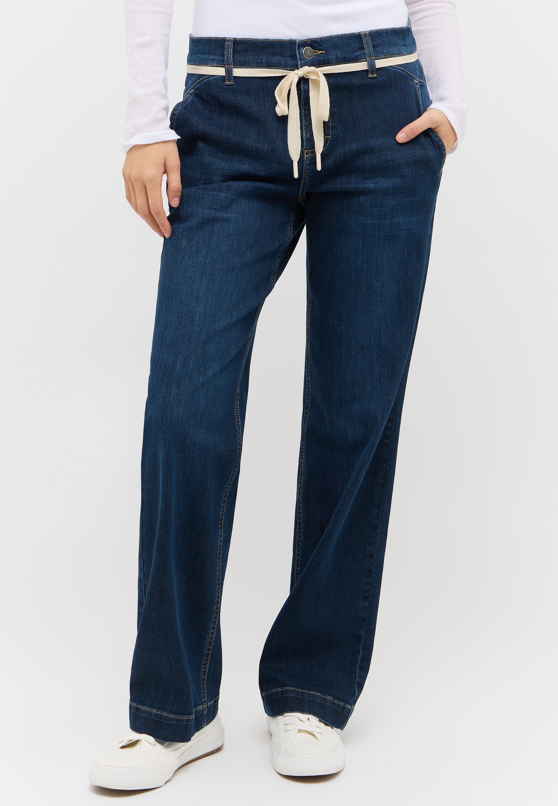 ANGELS 5-Pocket-Jeans "L. RETRO" Wide Leg, mit Stretch und Bindeband