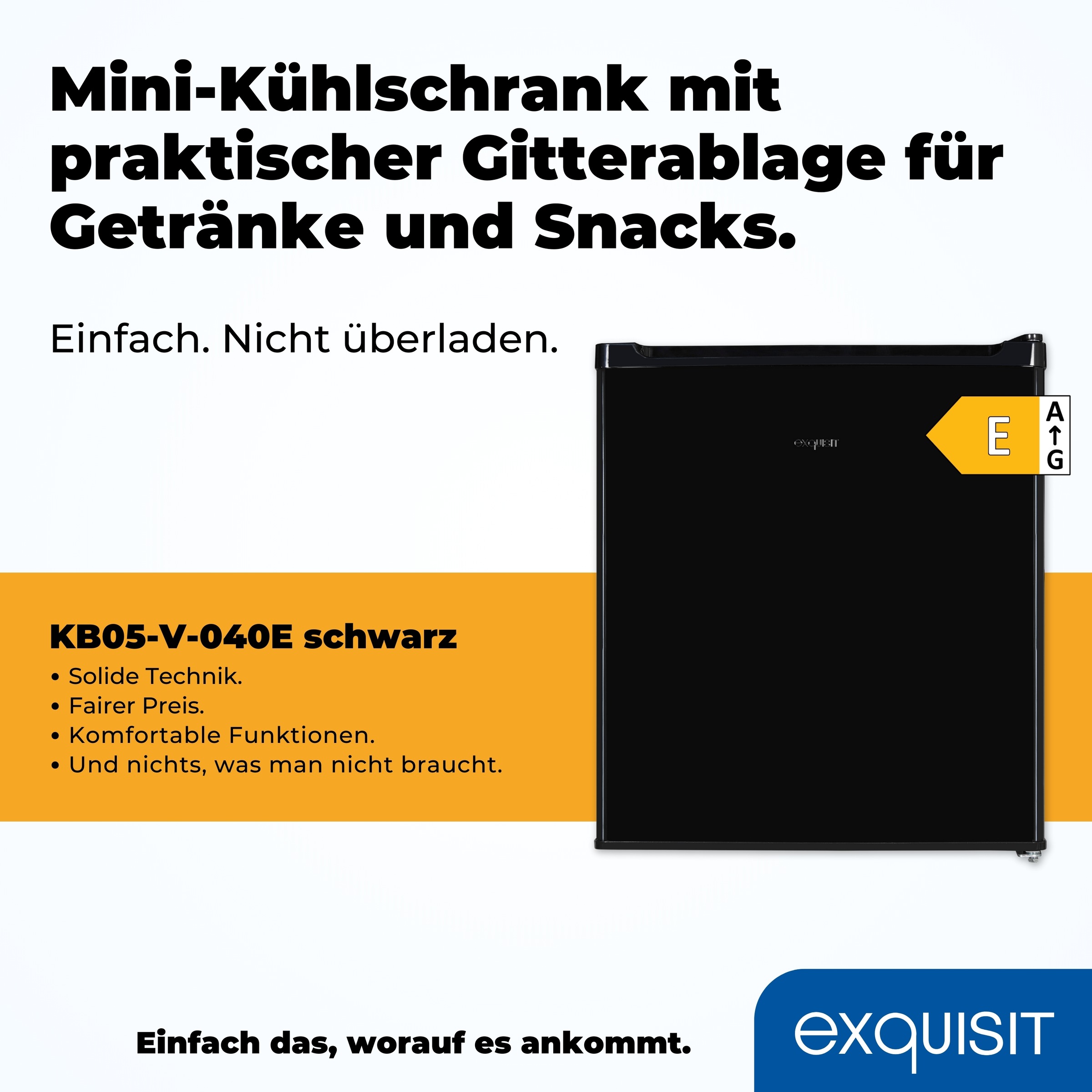 exquisit Kühlschrank »KB05-V-040E schwarz«