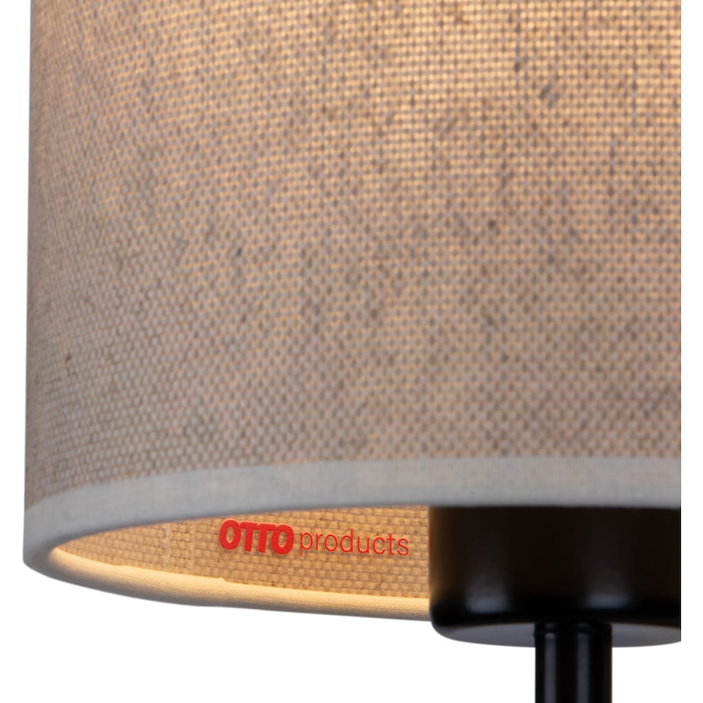 OTTO products Wandleuchte »Emmo«, E27-LED-Modul, 1 St., Warmweiß, Separate Lichtquellen, Flexarm mit LED Leseleuchte, Naturprodukt mit FSC®-Zertifikat, Hochwertiger Lampenschirm, Made in Europe