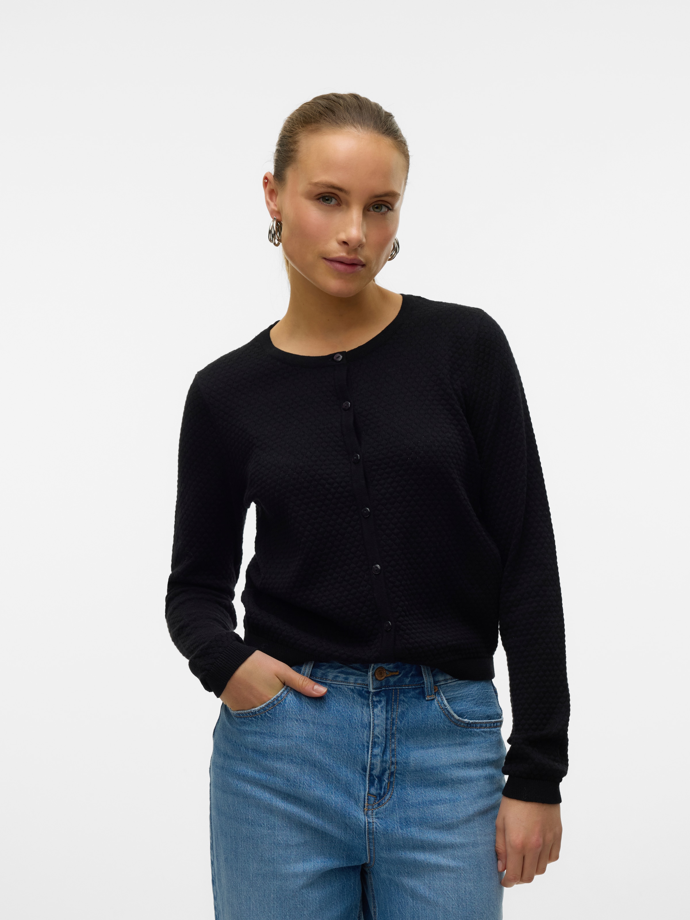 Vero Moda Strickjacke "VMCARE STRUCTURE LS BUTTON CARDIGAN" günstig online kaufen