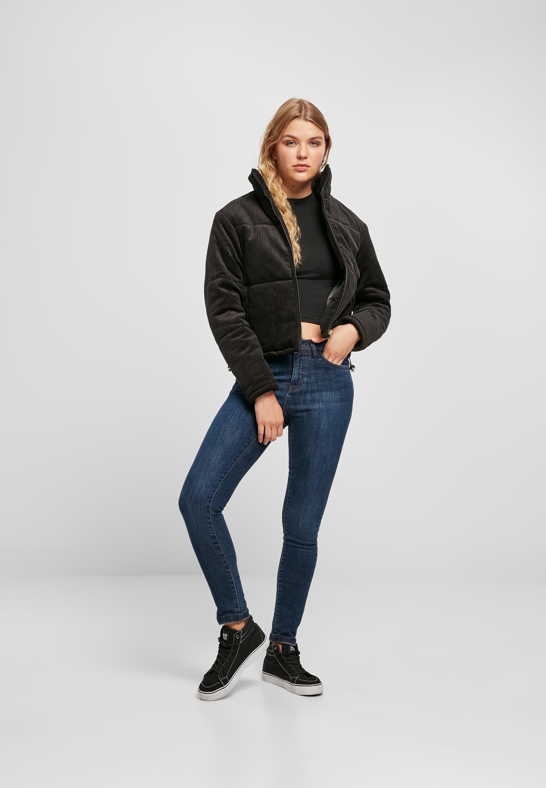 URBAN CLASSICS Winterjacke »Urban Classics Damen Ladies Corduroy Puffer Jacket«, (1 St.), ohne Kapuze