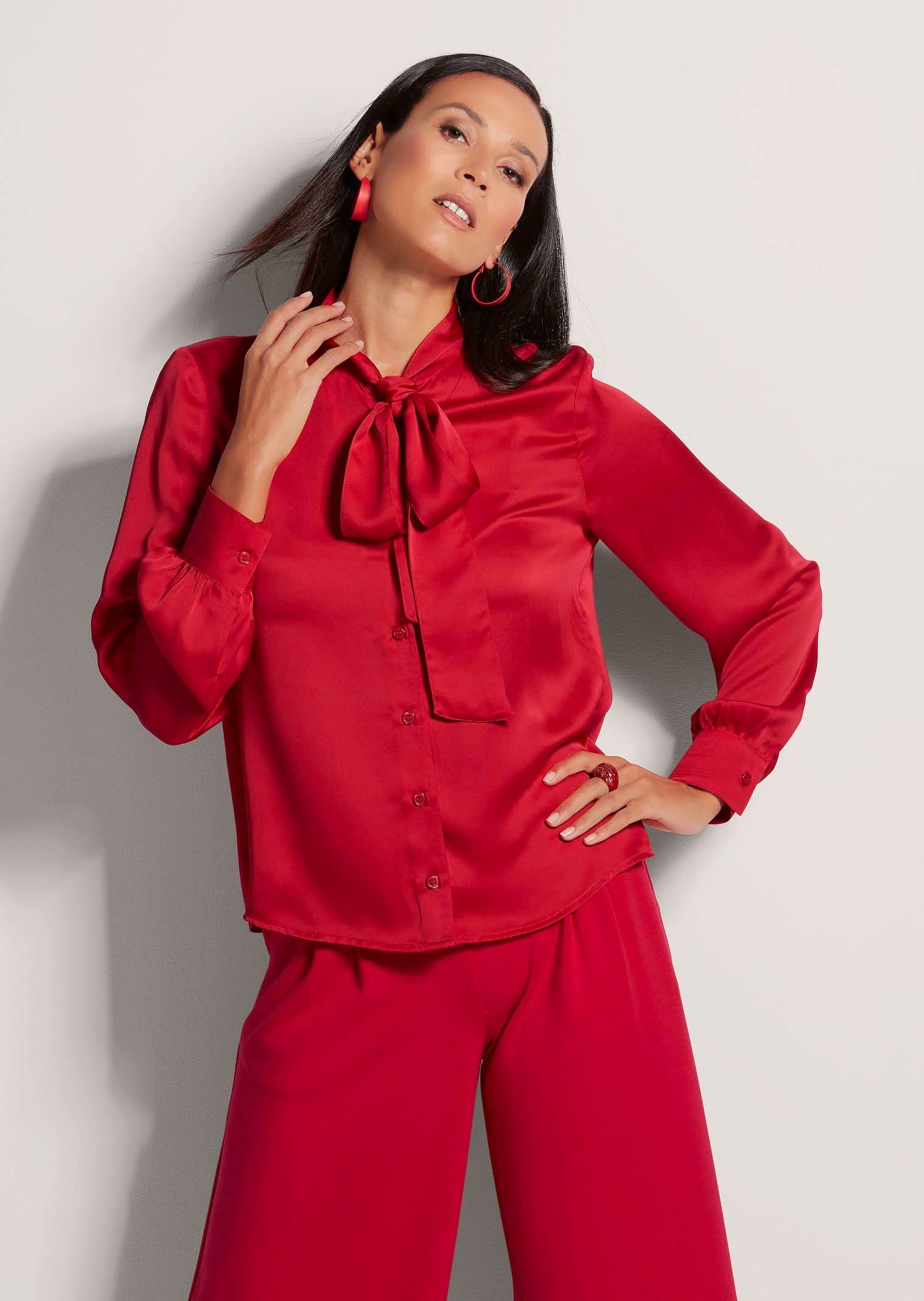 MADELEINE Langarmbluse »Bluse Satinbluse mit Schluppe«