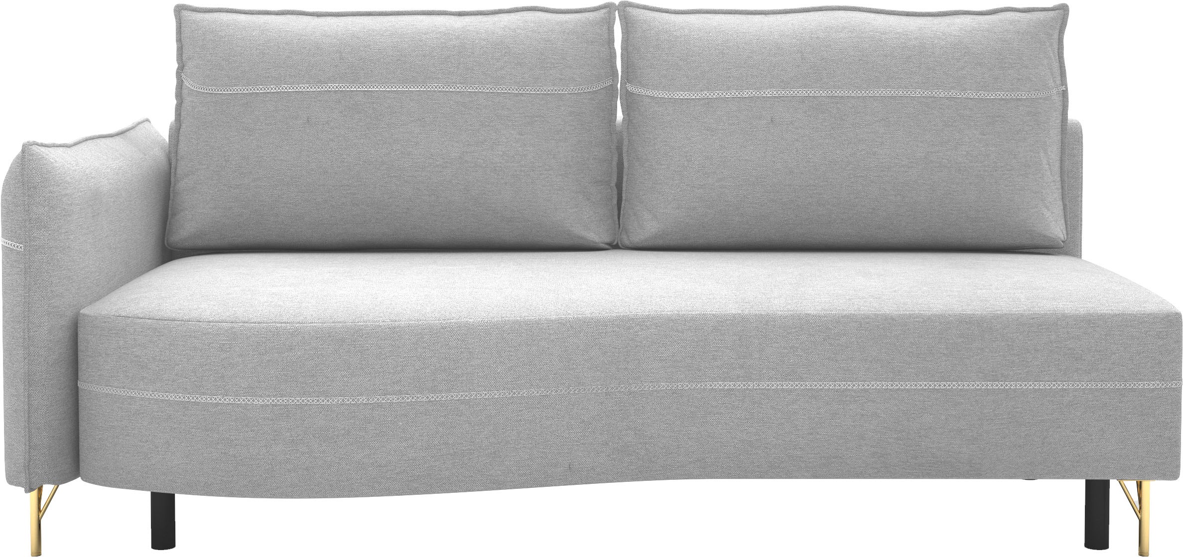 exxpo - sofa fashion Loungesofa »mit toller Kontrastnaht, Solitärmöbel, bequem, schmale Armlehne«, Schlafsofa mit Bettfunktion und Bettkasten, komfortabler Federkern