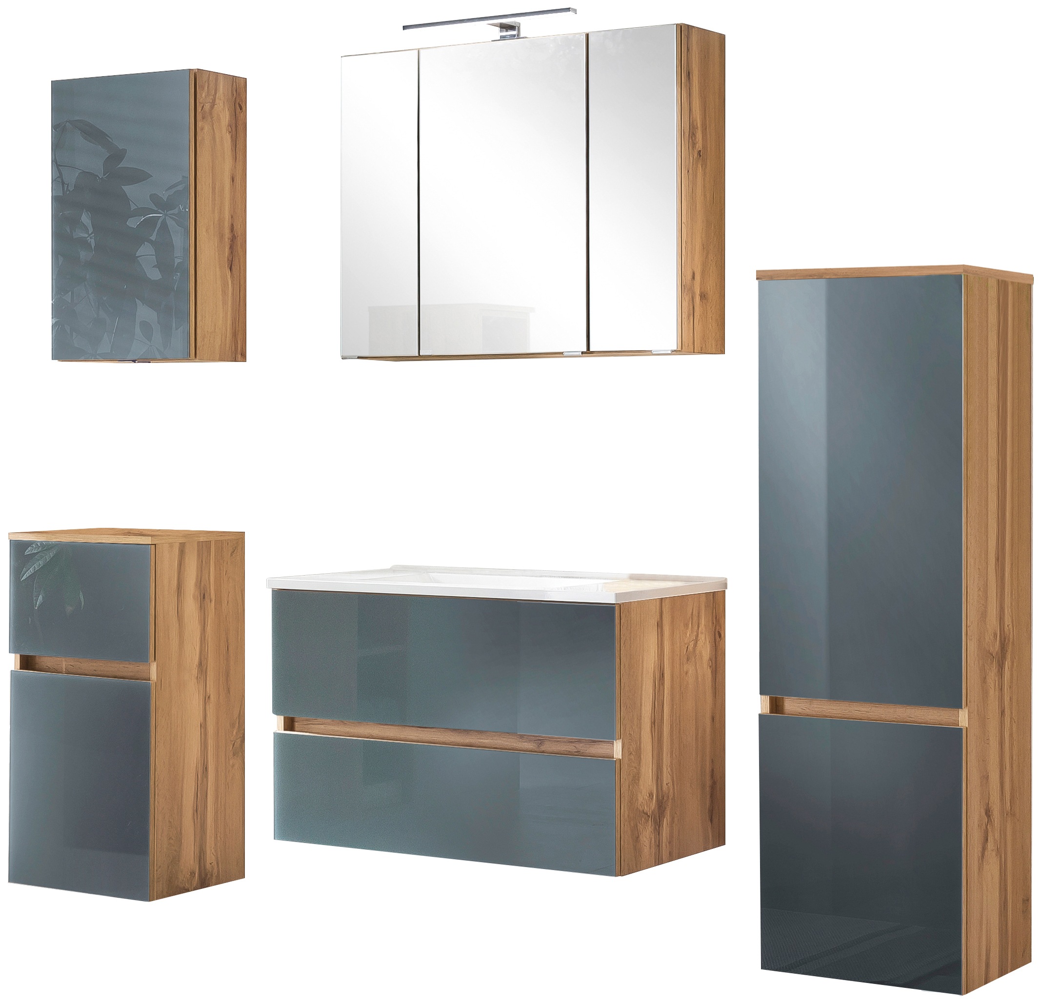 welltime Badezimmer-Set "Horki" Set, 5 Stk. tlg. bestehend aus Waschtisch-S günstig online kaufen