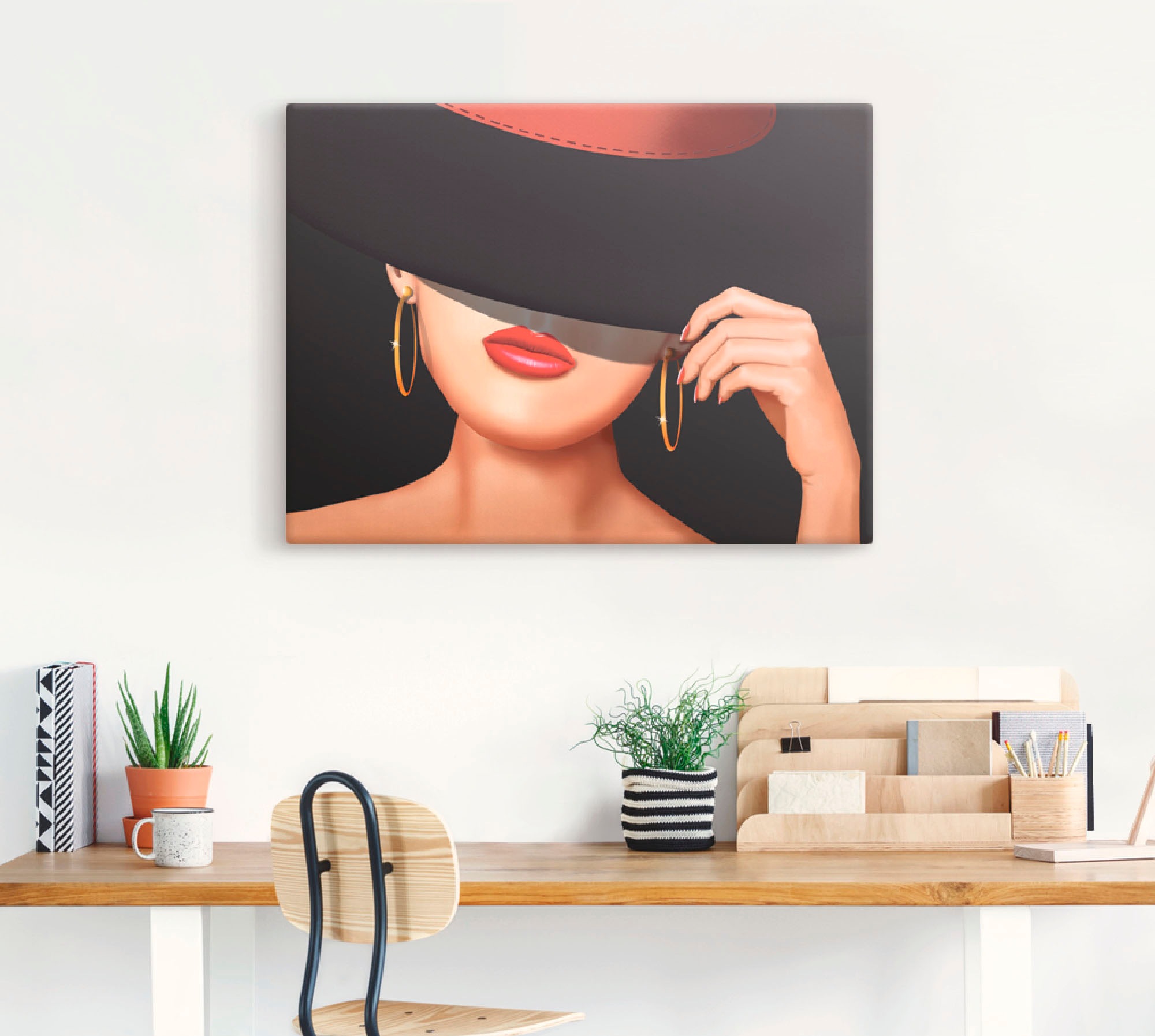 Artland Leinwandbild "Die Lady von der Rennbahn" Frau 1 Stk. tlg. auf Holzr günstig online kaufen