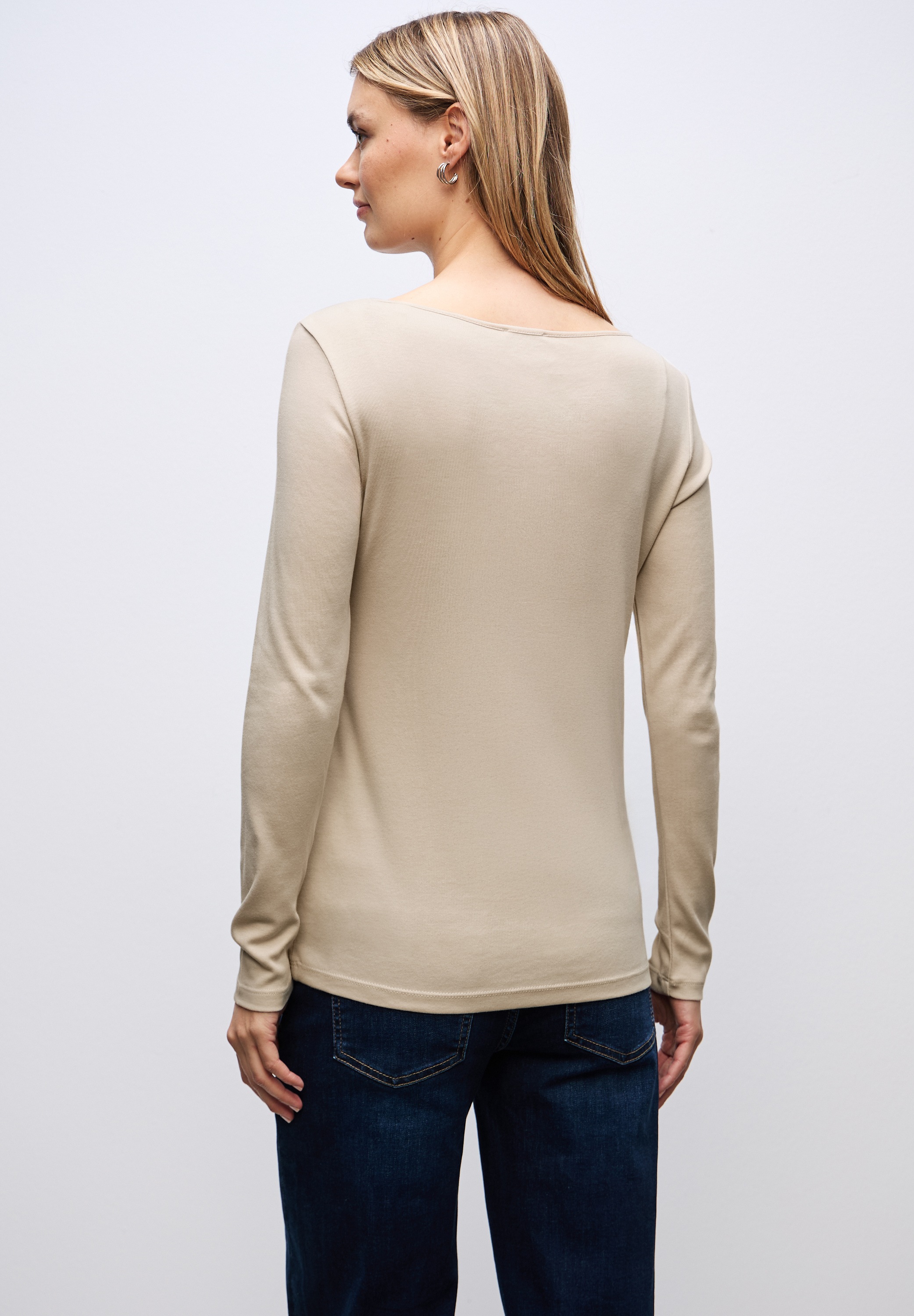 STREET ONE Langarmshirt "Style Lanea" mit U-Boot Ausschnitt günstig online kaufen